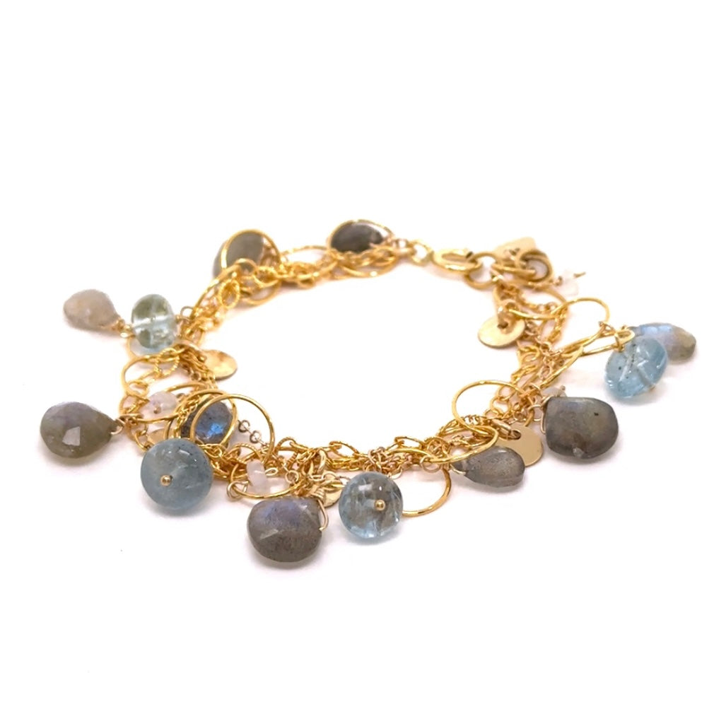 Labradorite  Aqua Jingle Bracelet