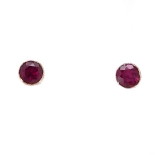 Smokey Quartz Or Lab Created Ruby Studs
