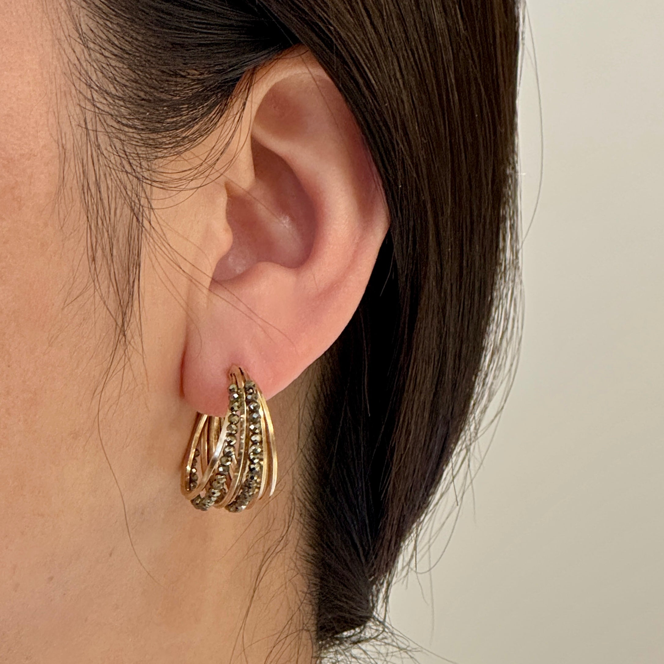 Mia Gem Multi Hoops Earring