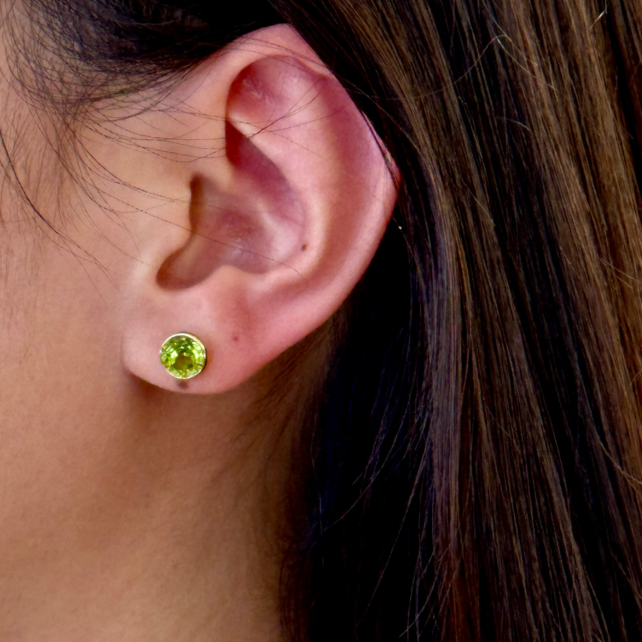 Simply Round Peridot Studs
