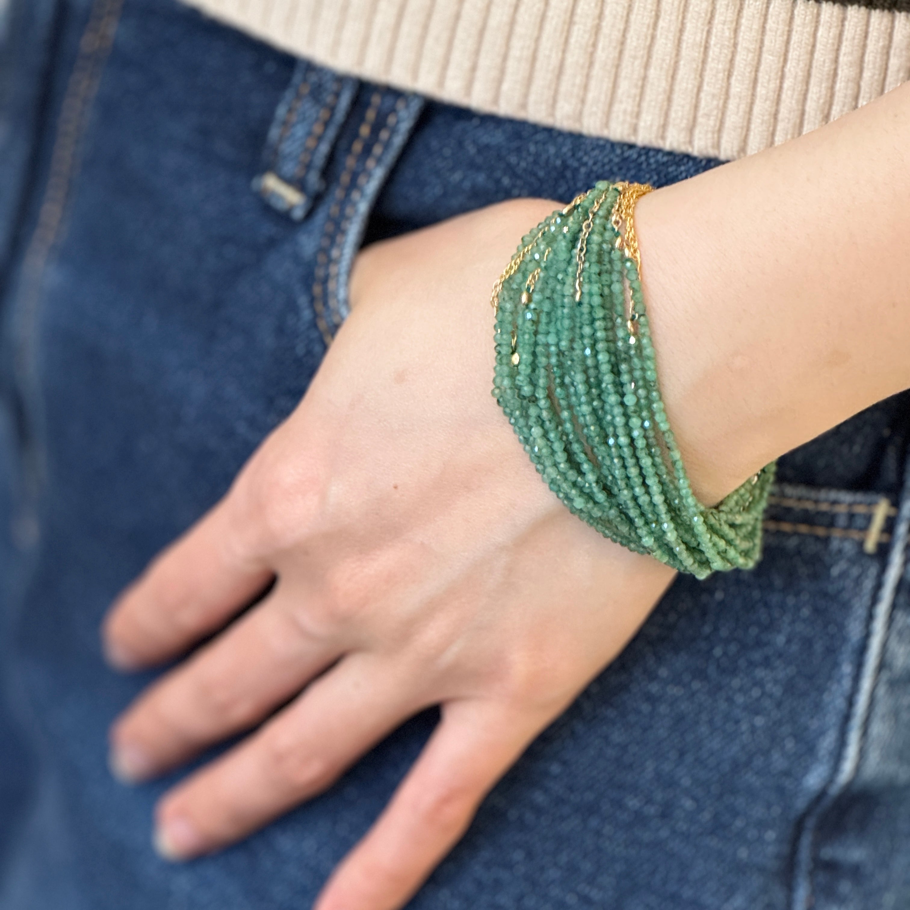 Golden Dolores Bracelet - emerald