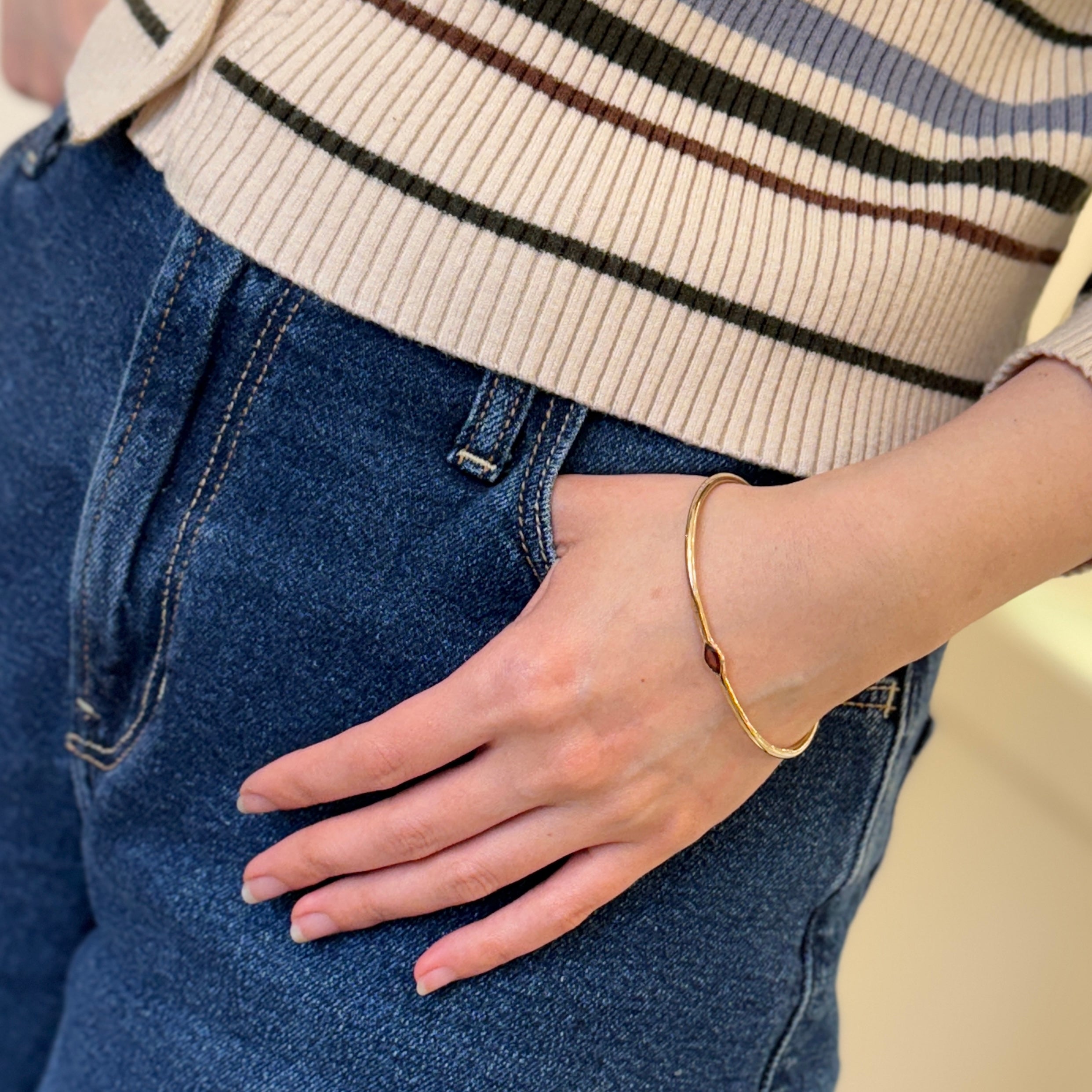 Jodi Peekaboo Marquise Gem Bangle-14k
