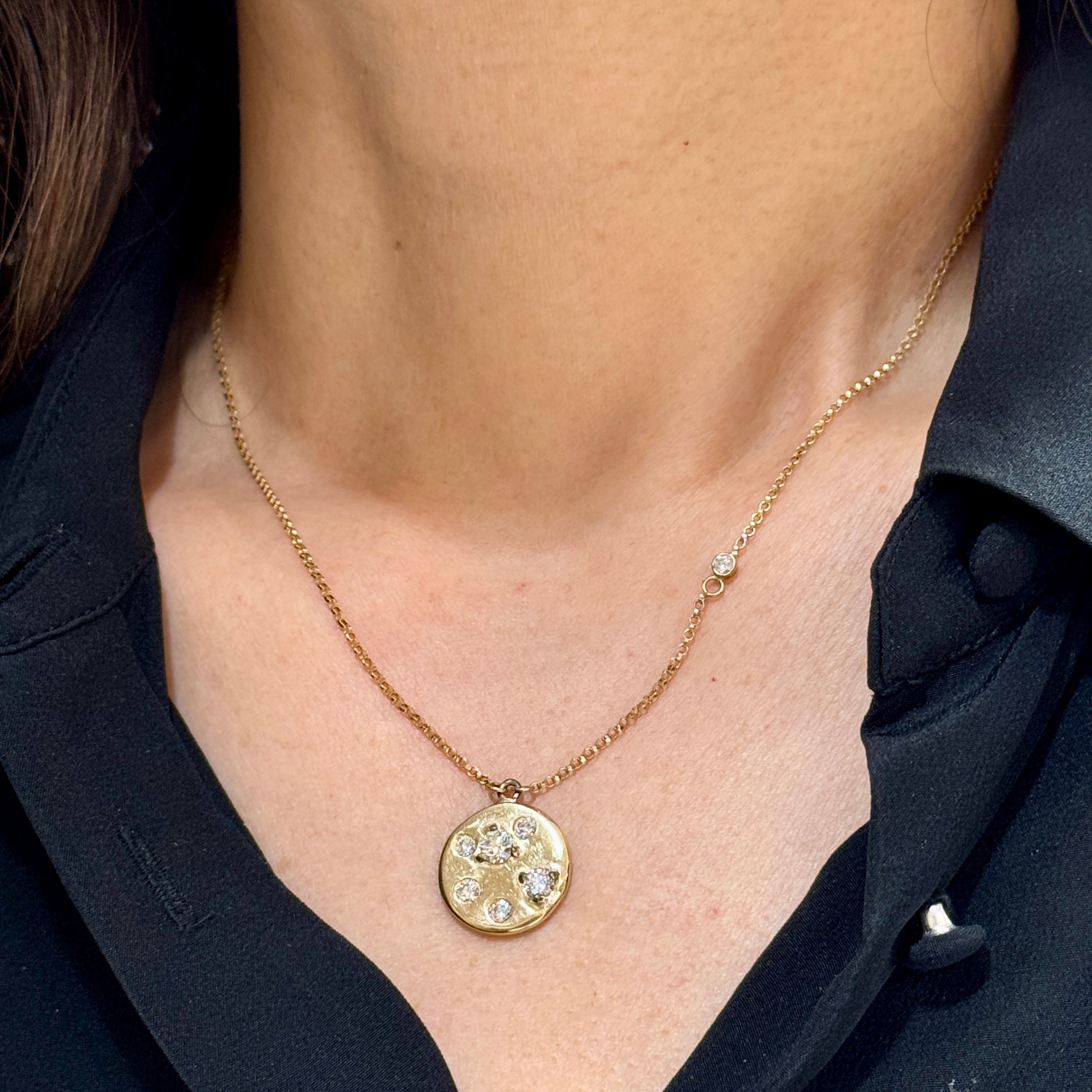 Lab-Grown Diamond Galaxy Pendant Necklace 14K