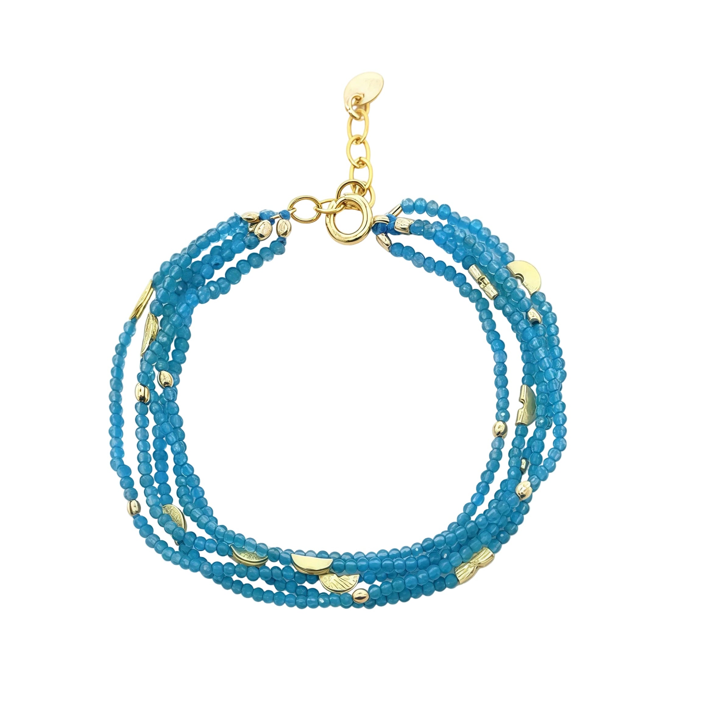 Half Moon Multi-Strand Bracelet- Apatite
