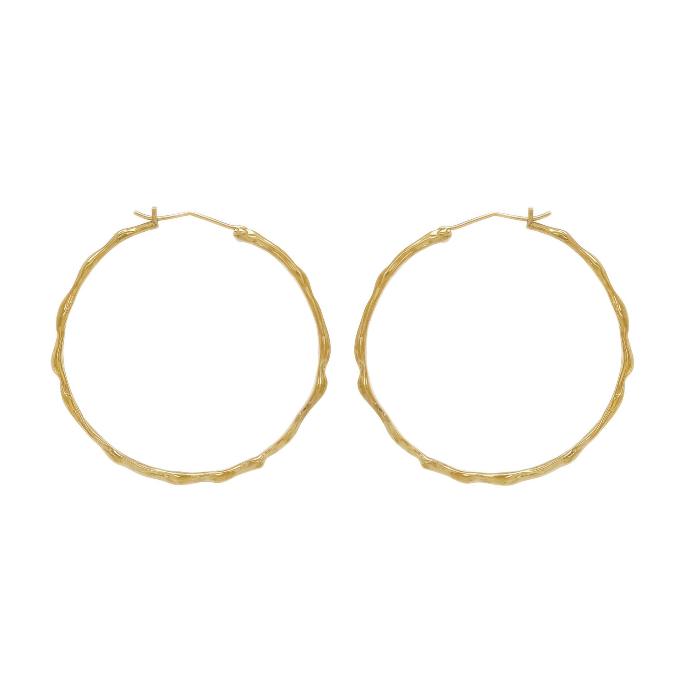 Bamboo Circle Gold-plated Hoops