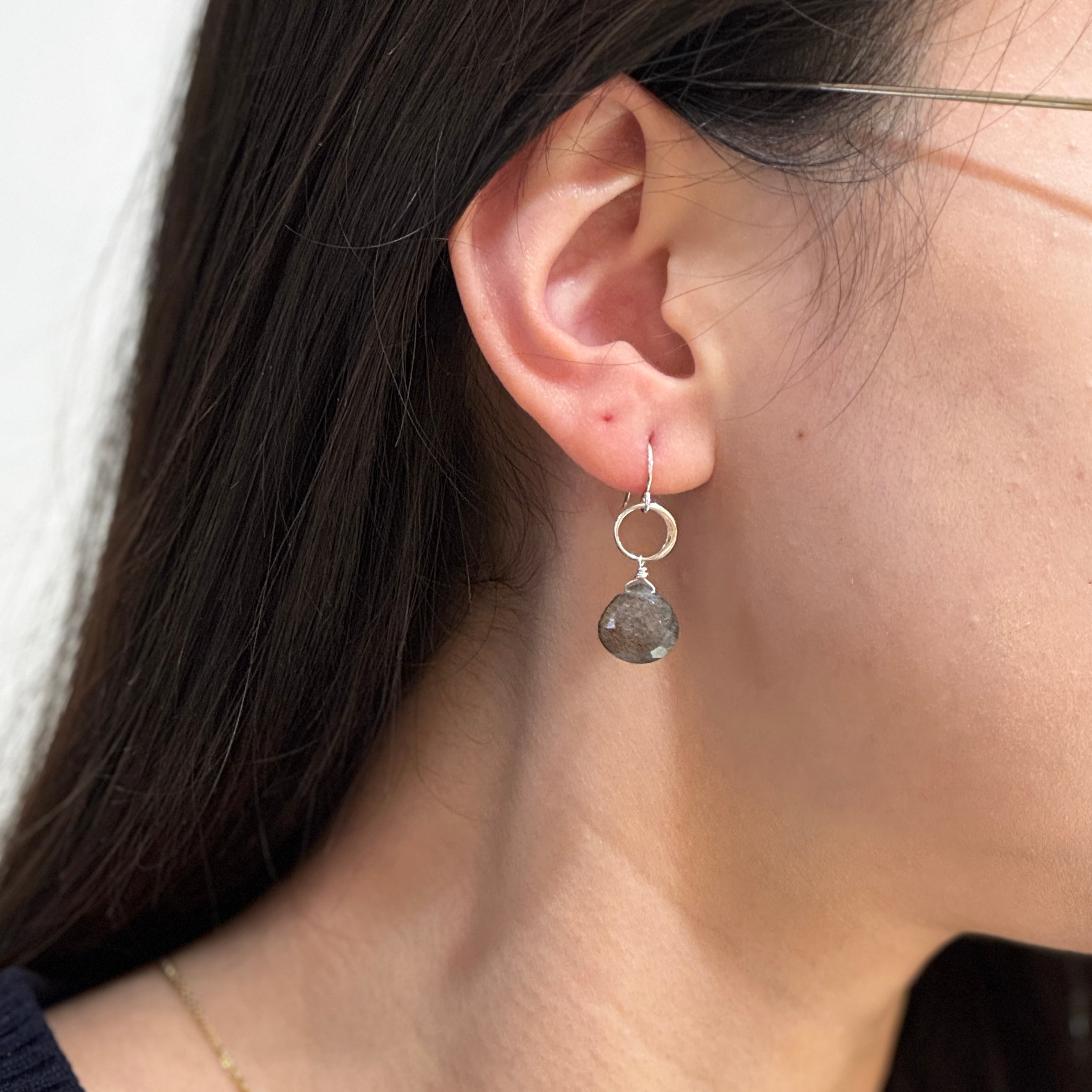 Blue Moon Gem Silver Earrings