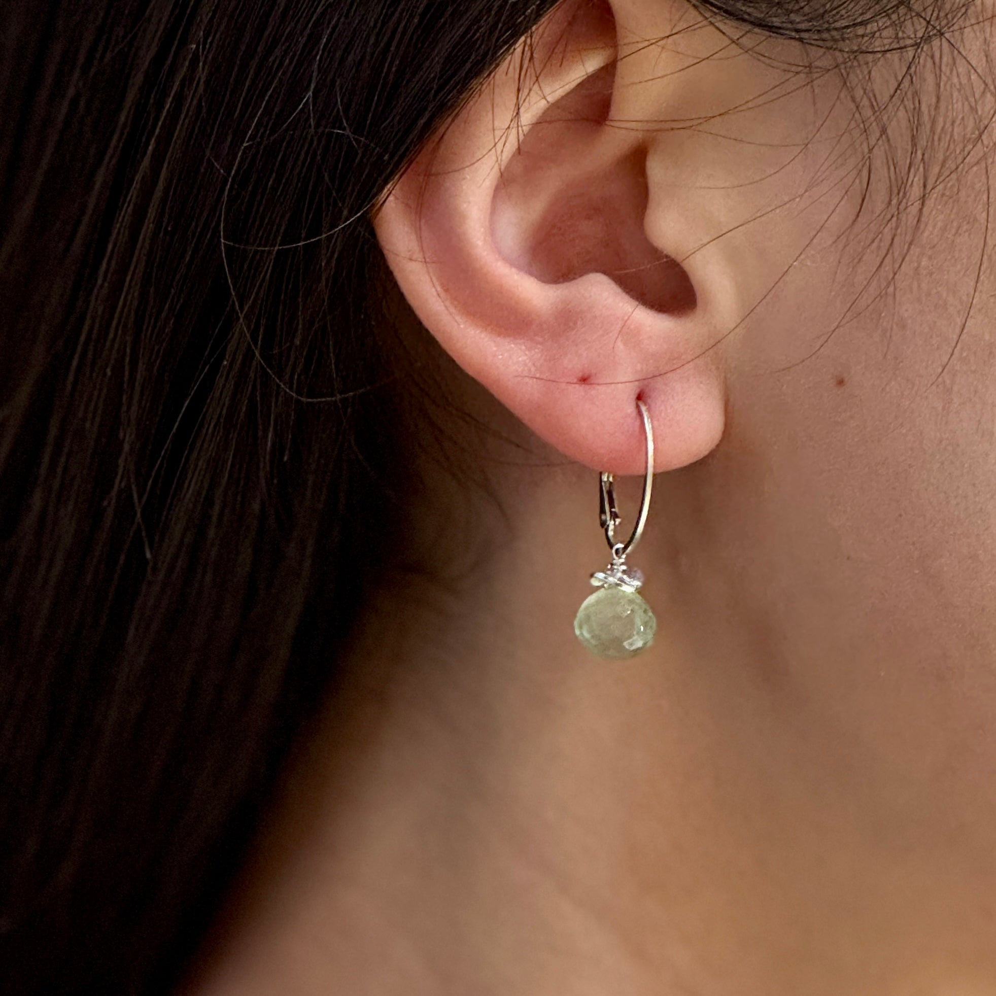 Sunday Morning Silver Earrings - Prehnite