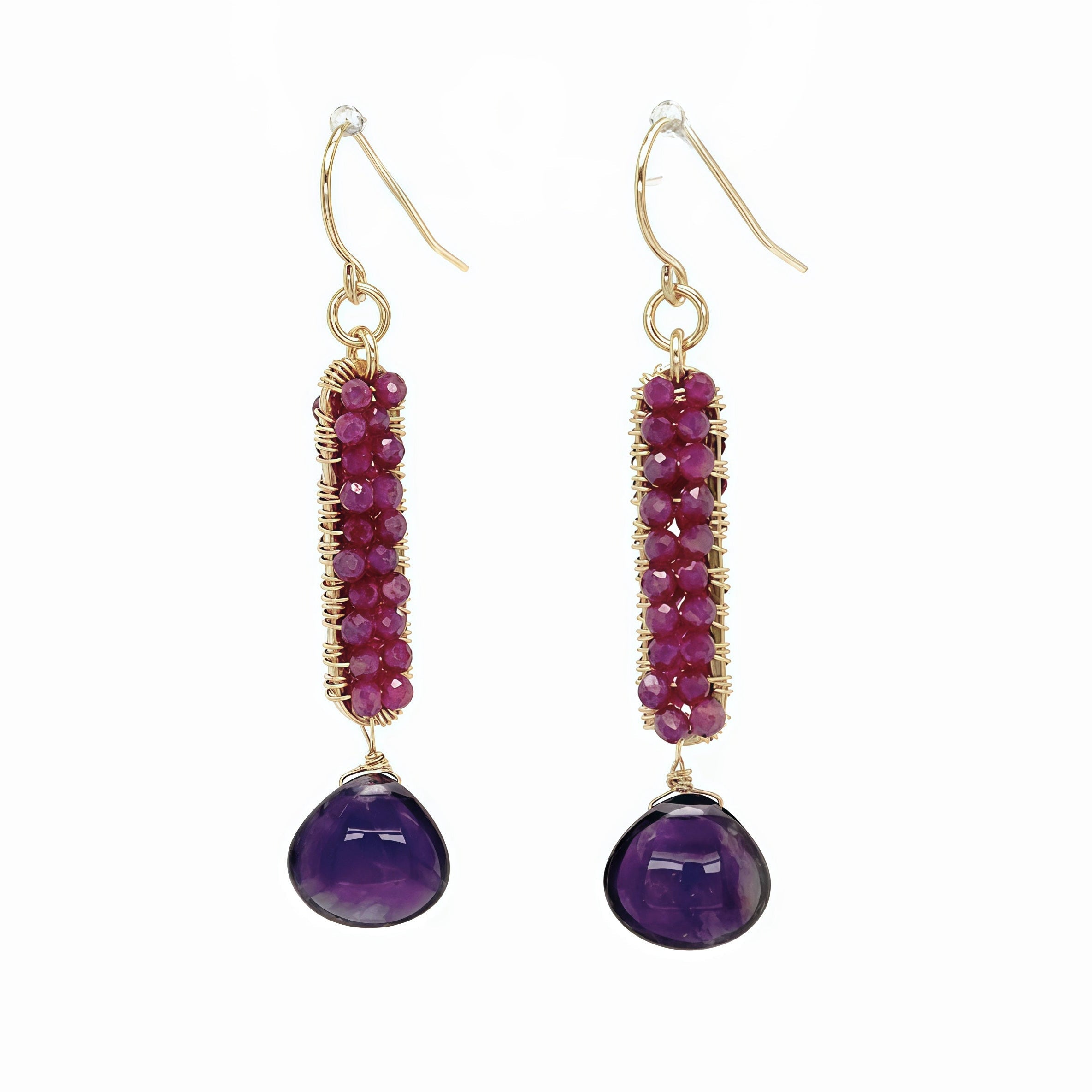 Polina Ruby Amethyst Earrings