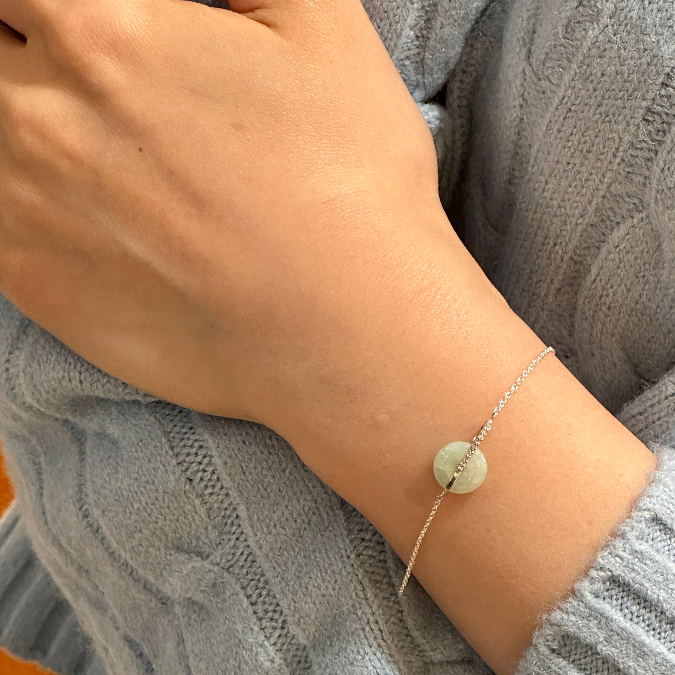 Diamond Bar Donut Bracelet 14K Or Sterling Silver