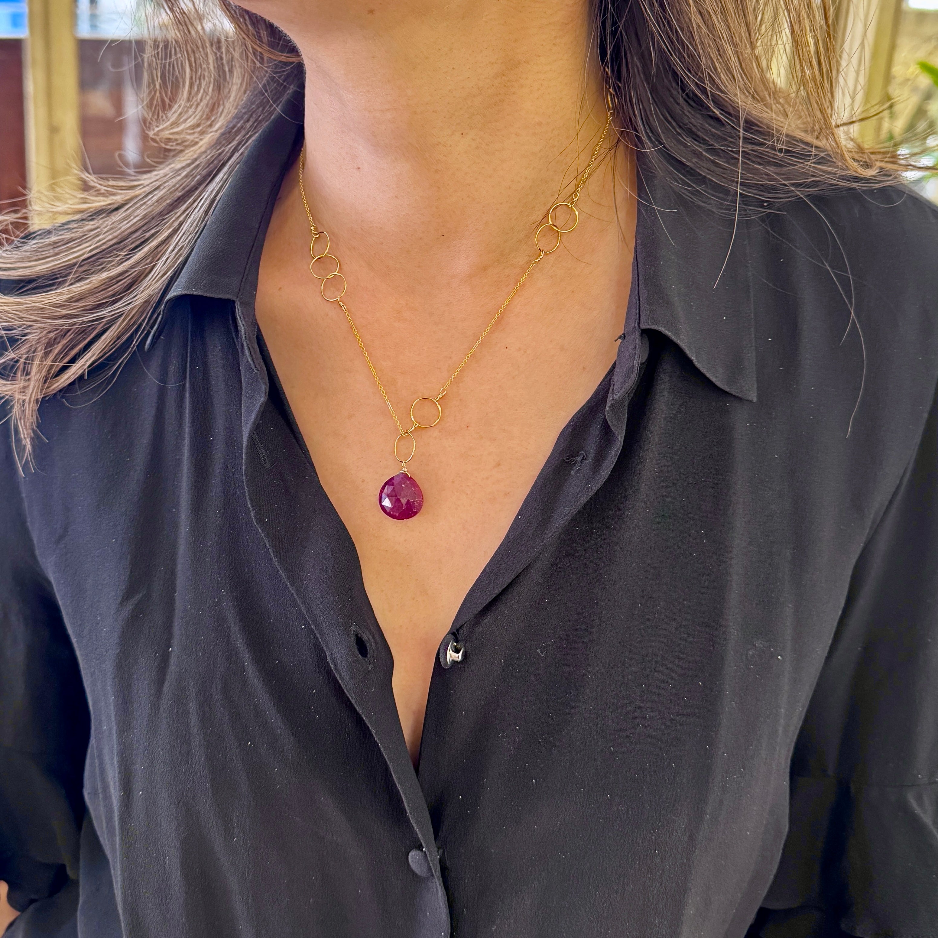 Jennifer Necklace - Ruby