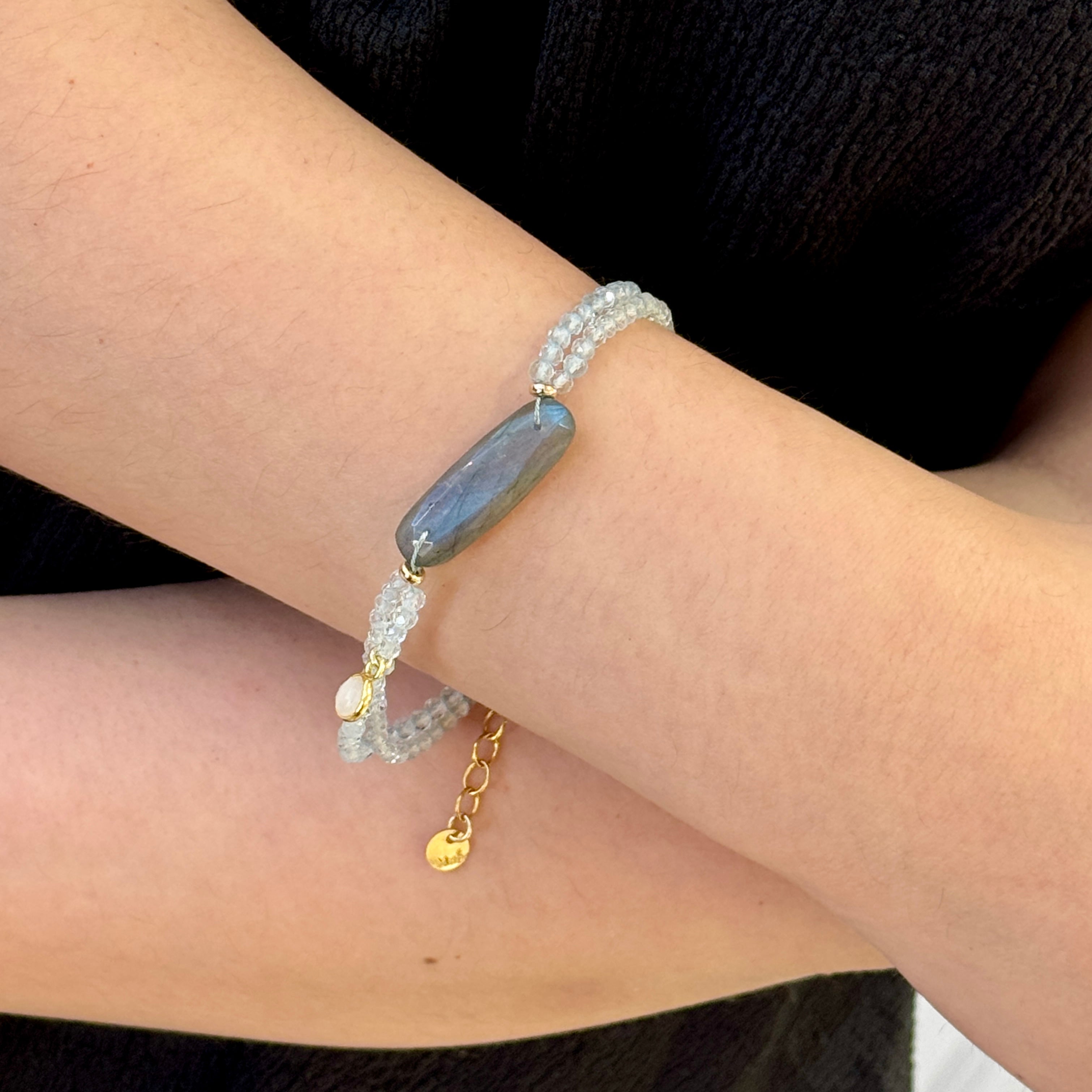 Bonnie Labradorite Slab Double Strands Bracelet
