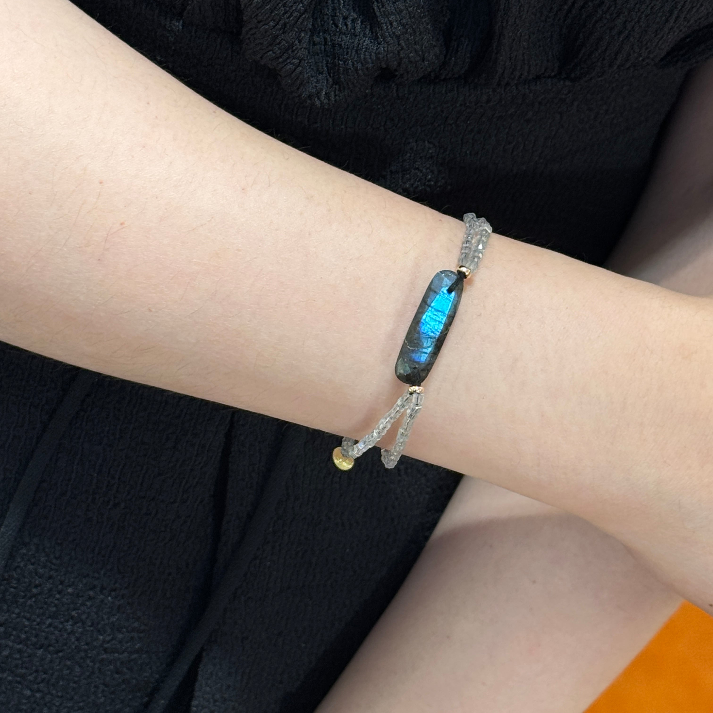 Bonnie Labradorite Slab Double Strands Bracelet