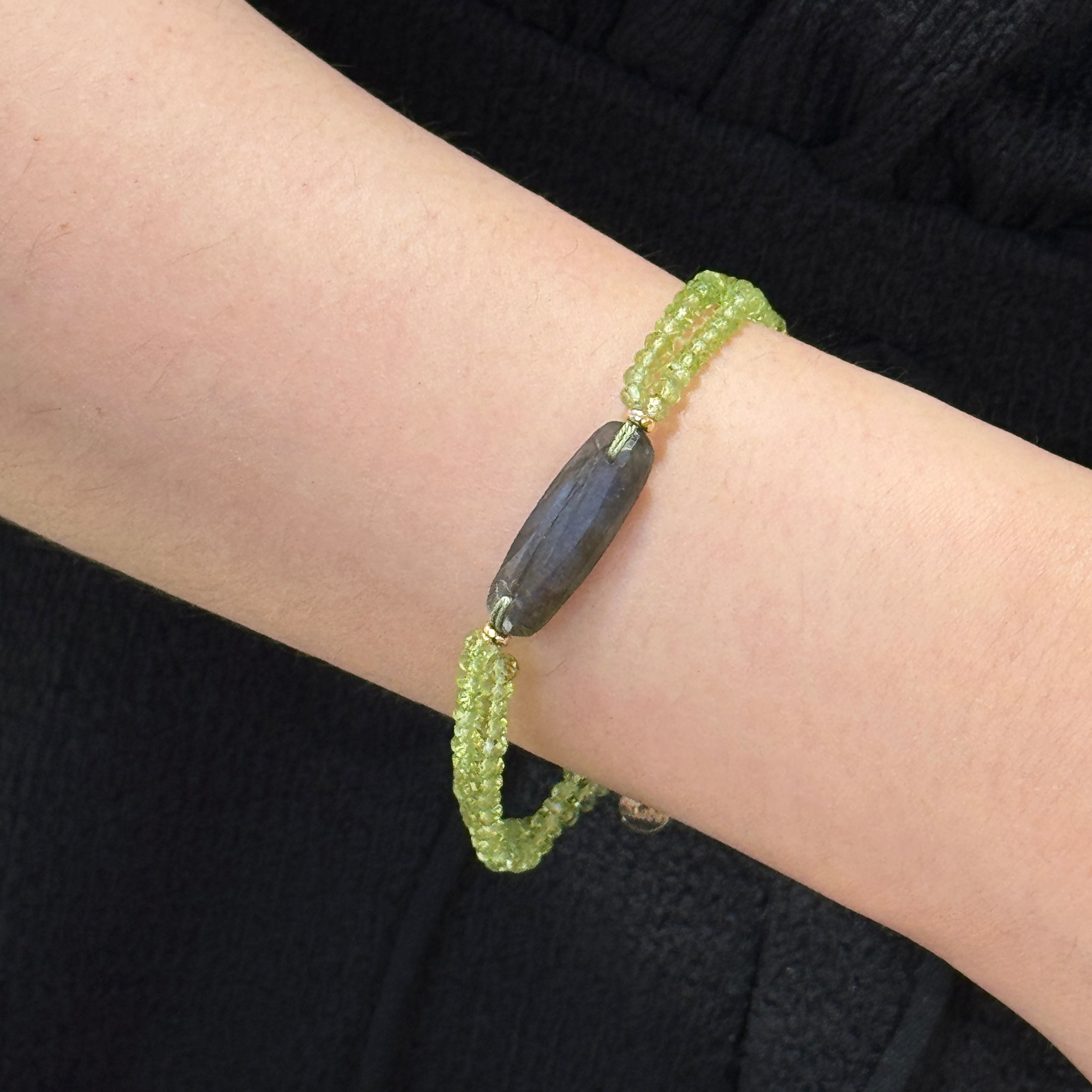 Bonnie Labradorite Slab Double Strands Bracelet