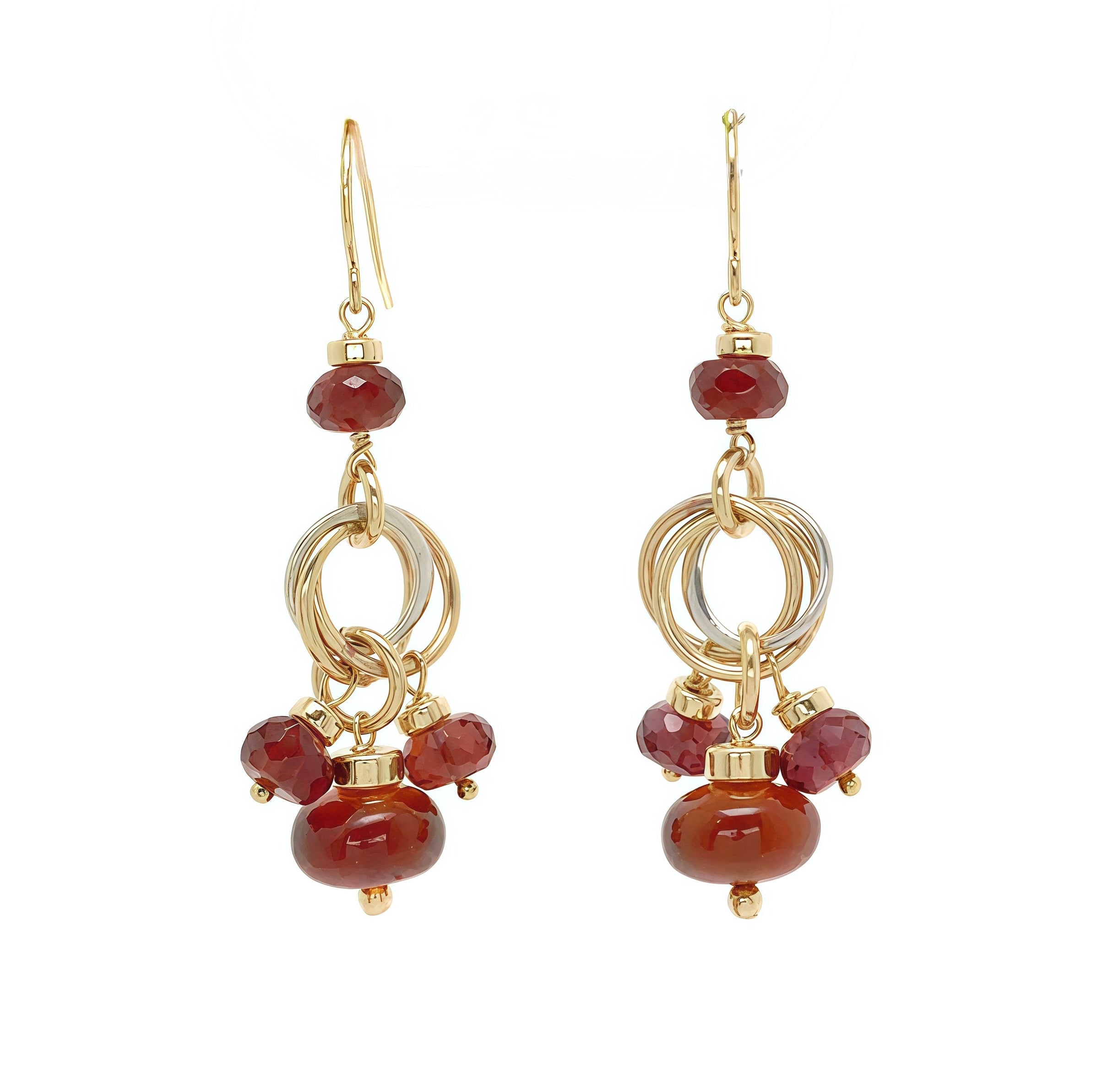 Trio  Donut Trinity Earrings-Garnet