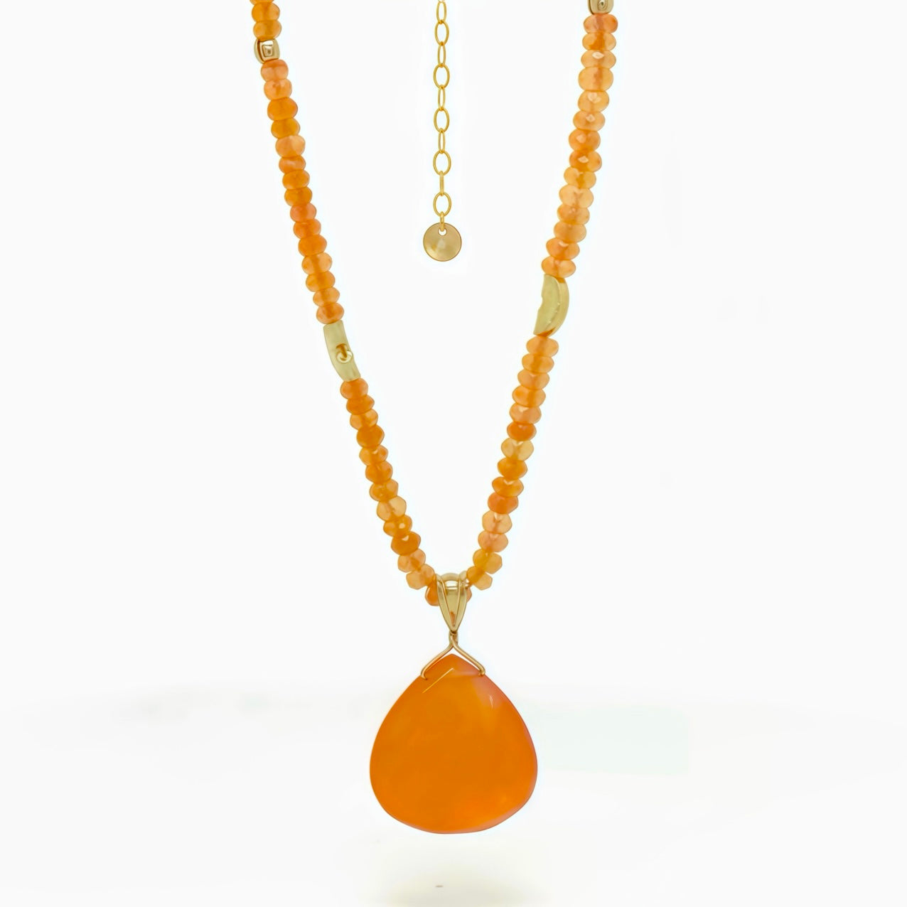 Carnelian Half Moon & Pendant Short Necklace