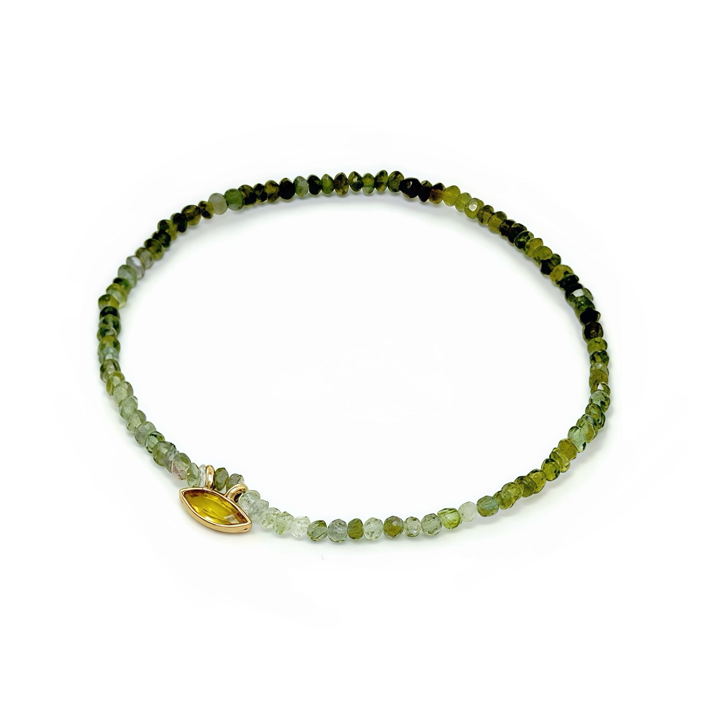 Green Sapphire Stretchy Bracelet 14k
