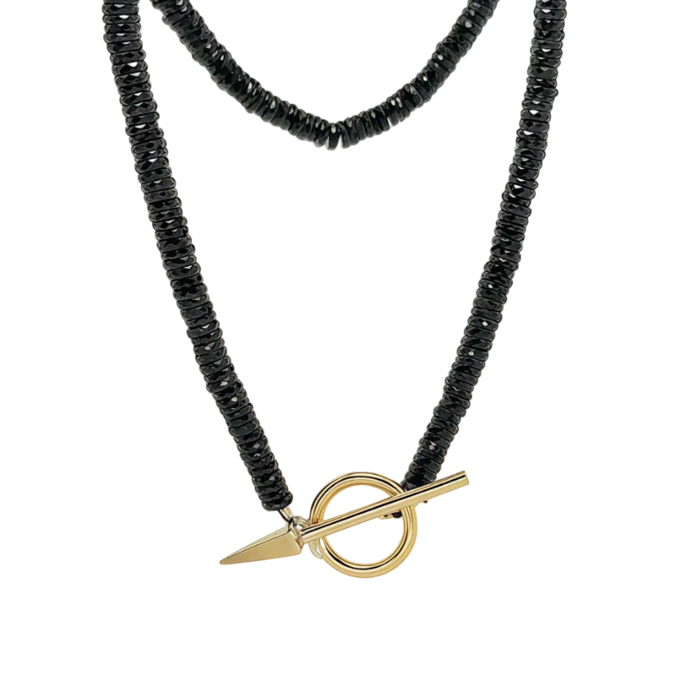 Black Onyx Spike Toggle Necklace