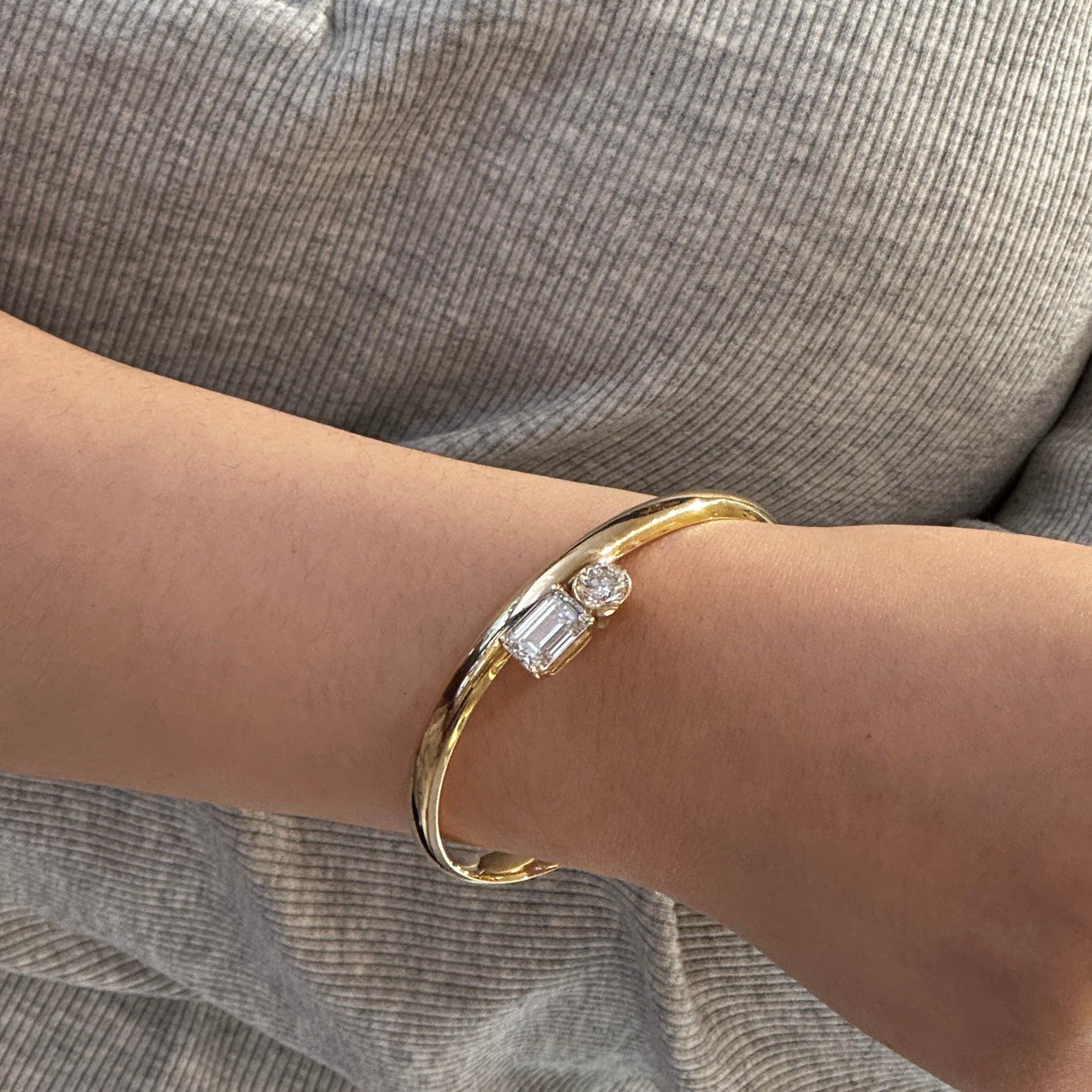 Lab-grown Diamond Citrine Bangle
