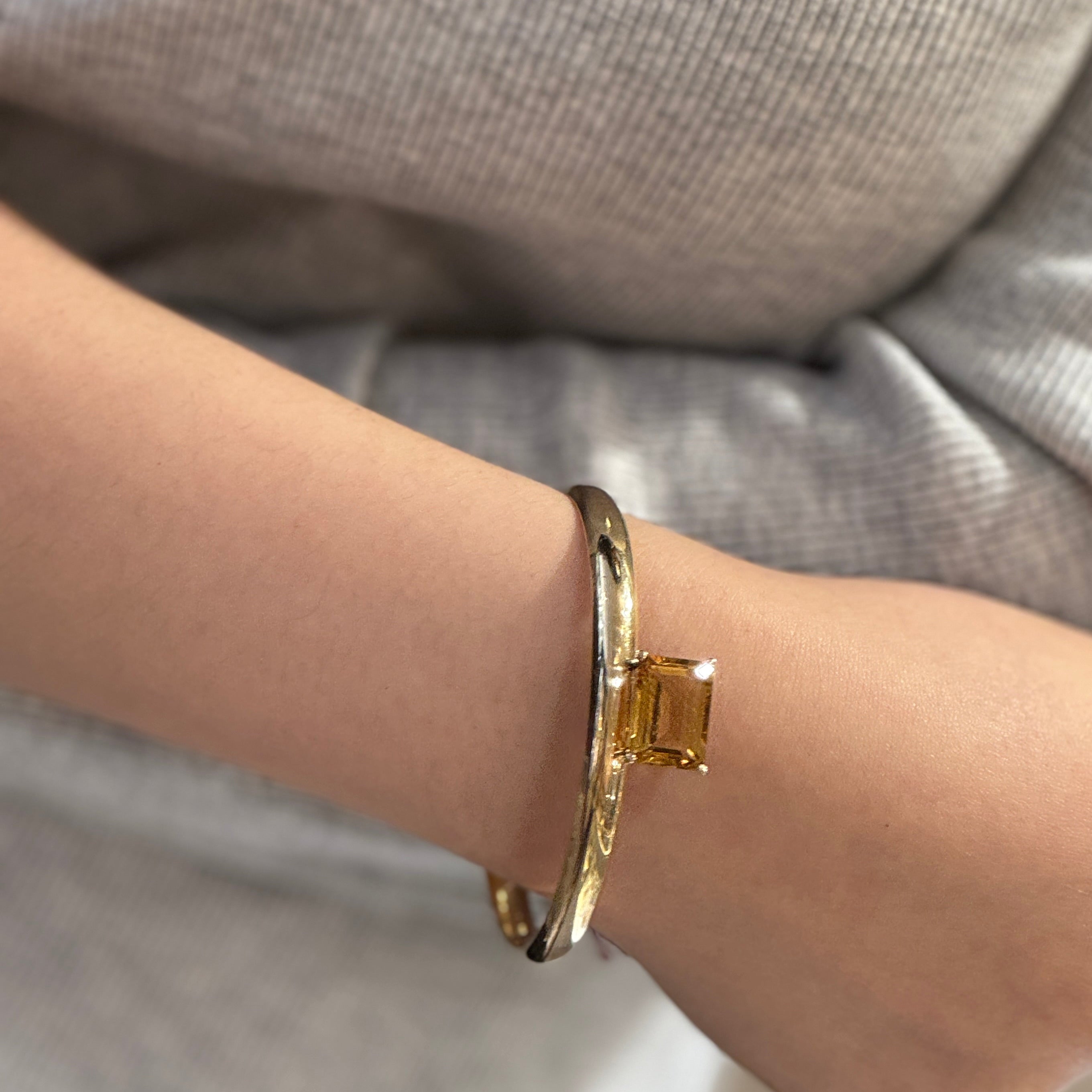 Lab-grown Diamond Citrine Bangle
