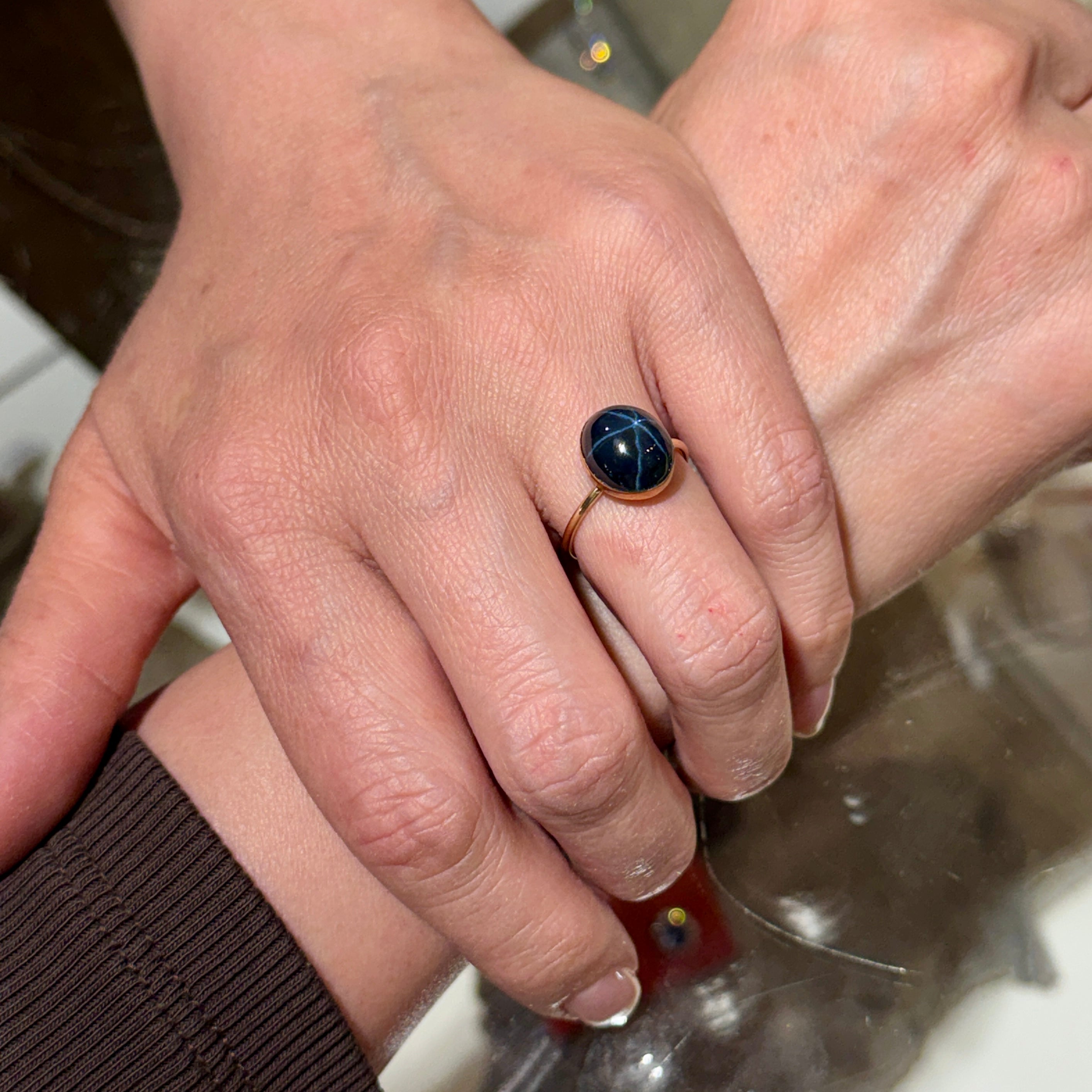 Blue Natural Star Sapphire Ring