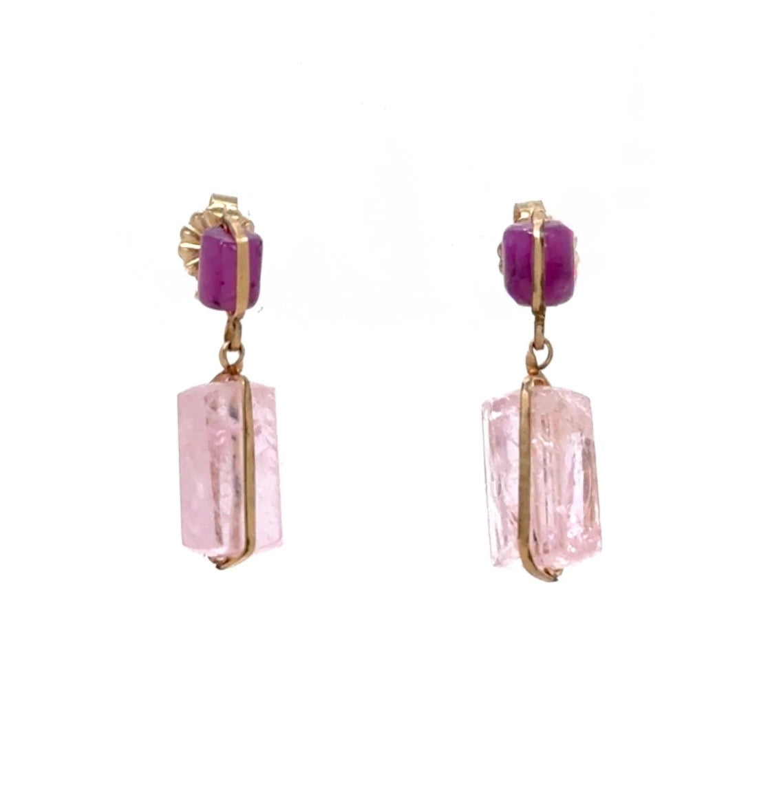 Double Wired Aqua Drop Post Earrings