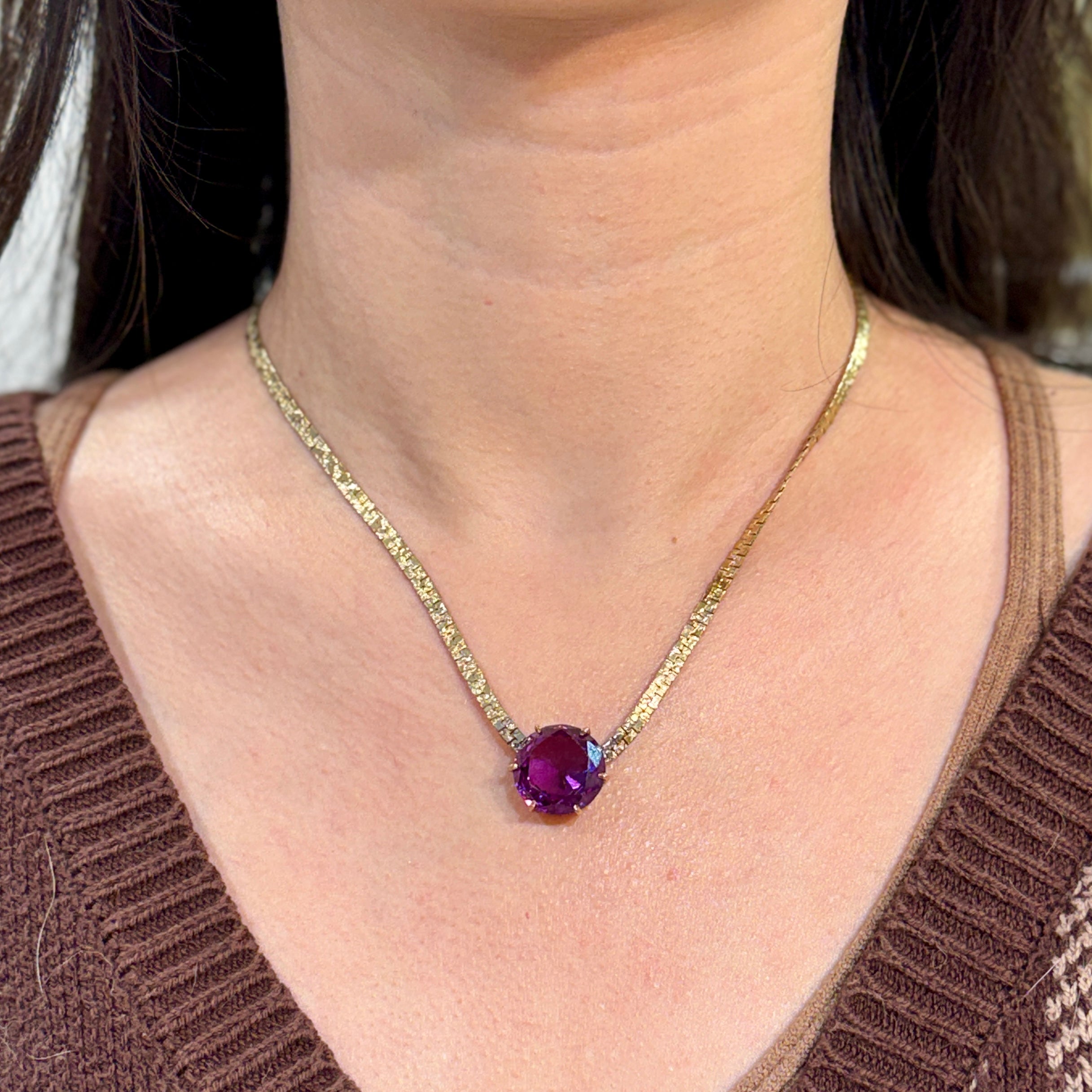 Amethyst Pendant Necklace