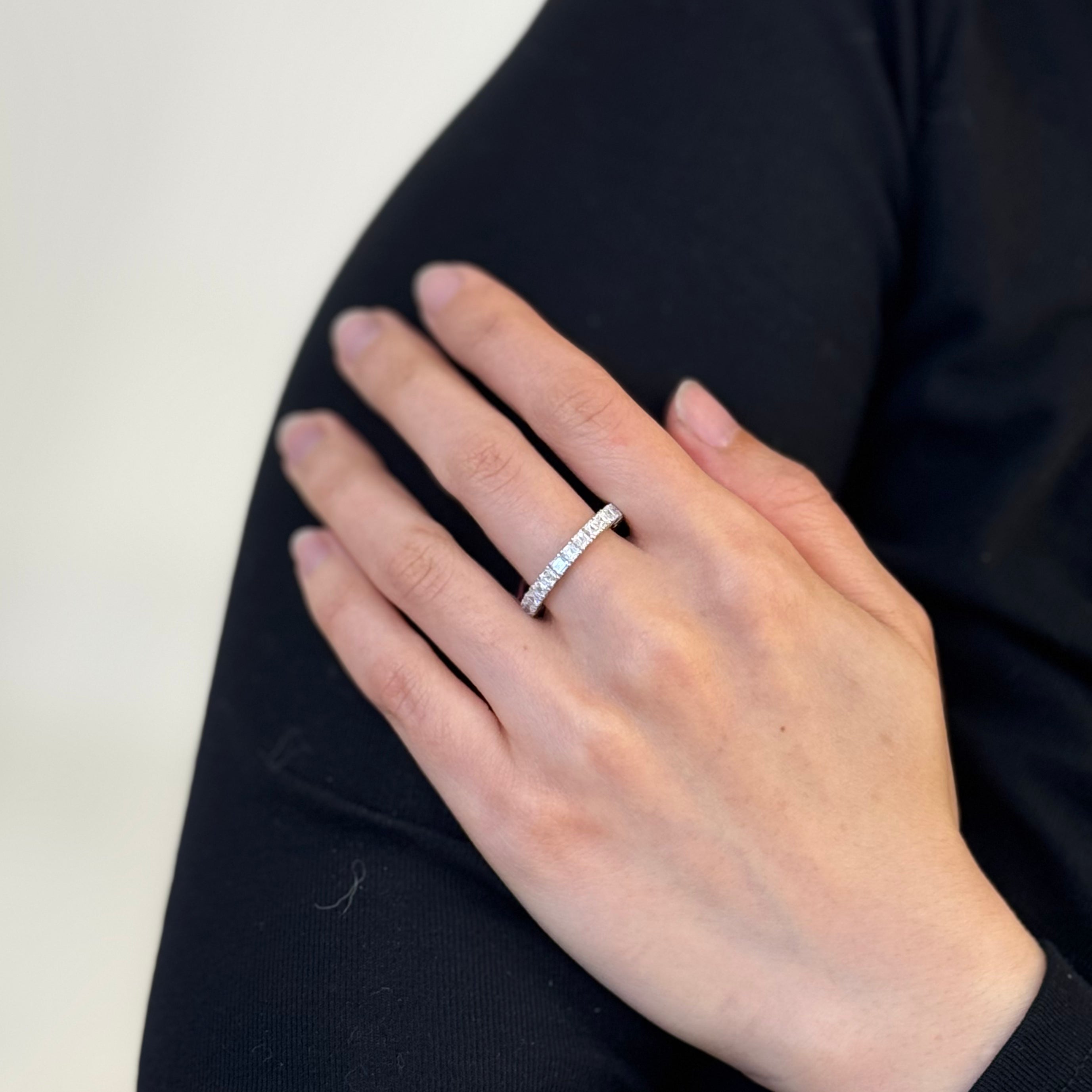 Asscher Cut Lab-grown Diamond Eternity Band In 14K White Gold