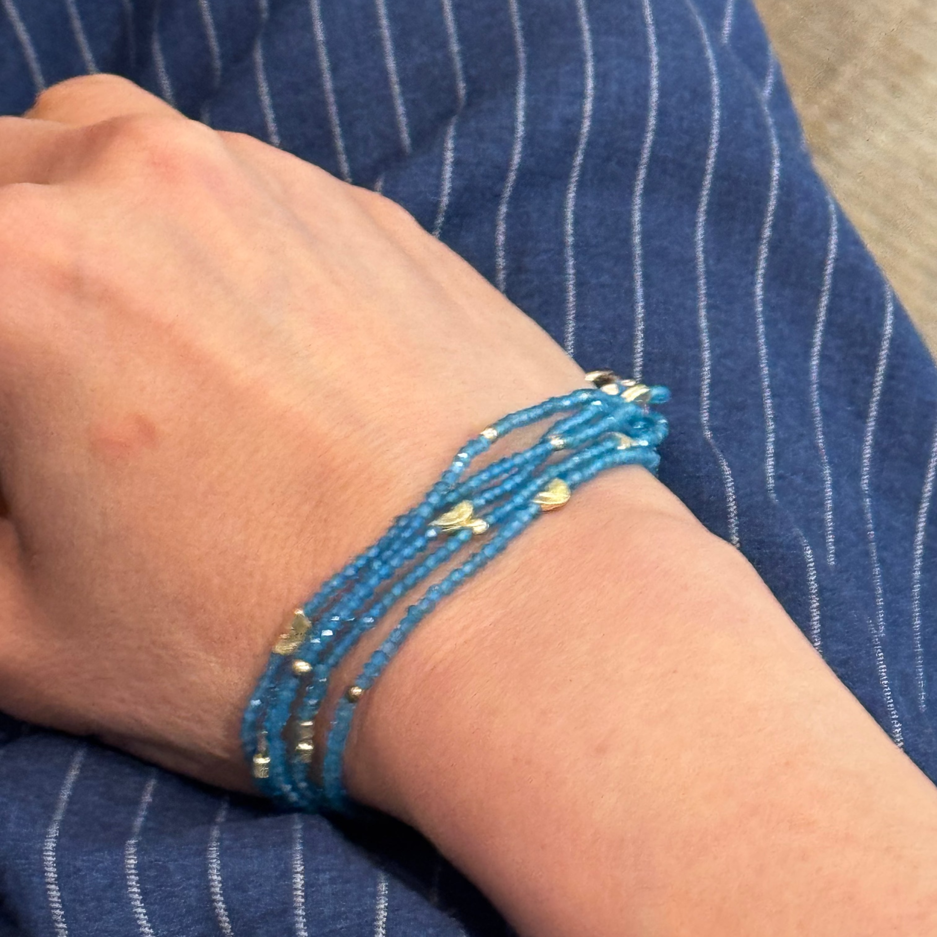 Half Moon Multi-Strand Bracelet- Apatite