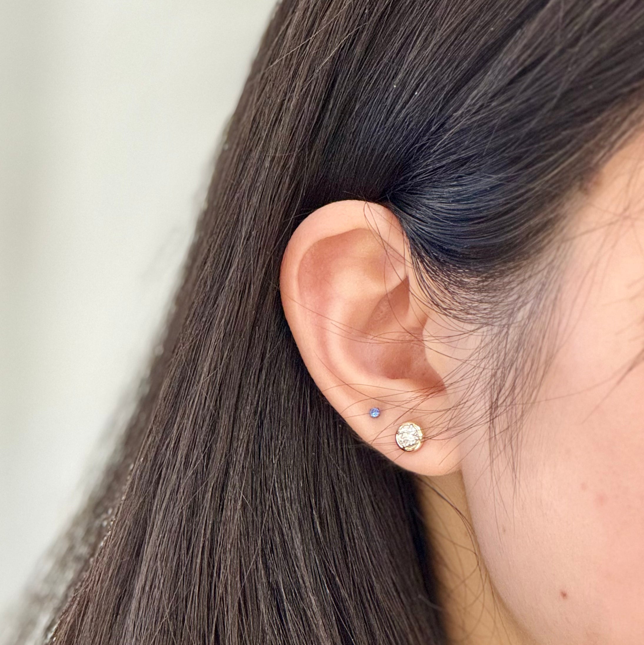 Lab-grown Round Diamond Bezel Studs In 10k