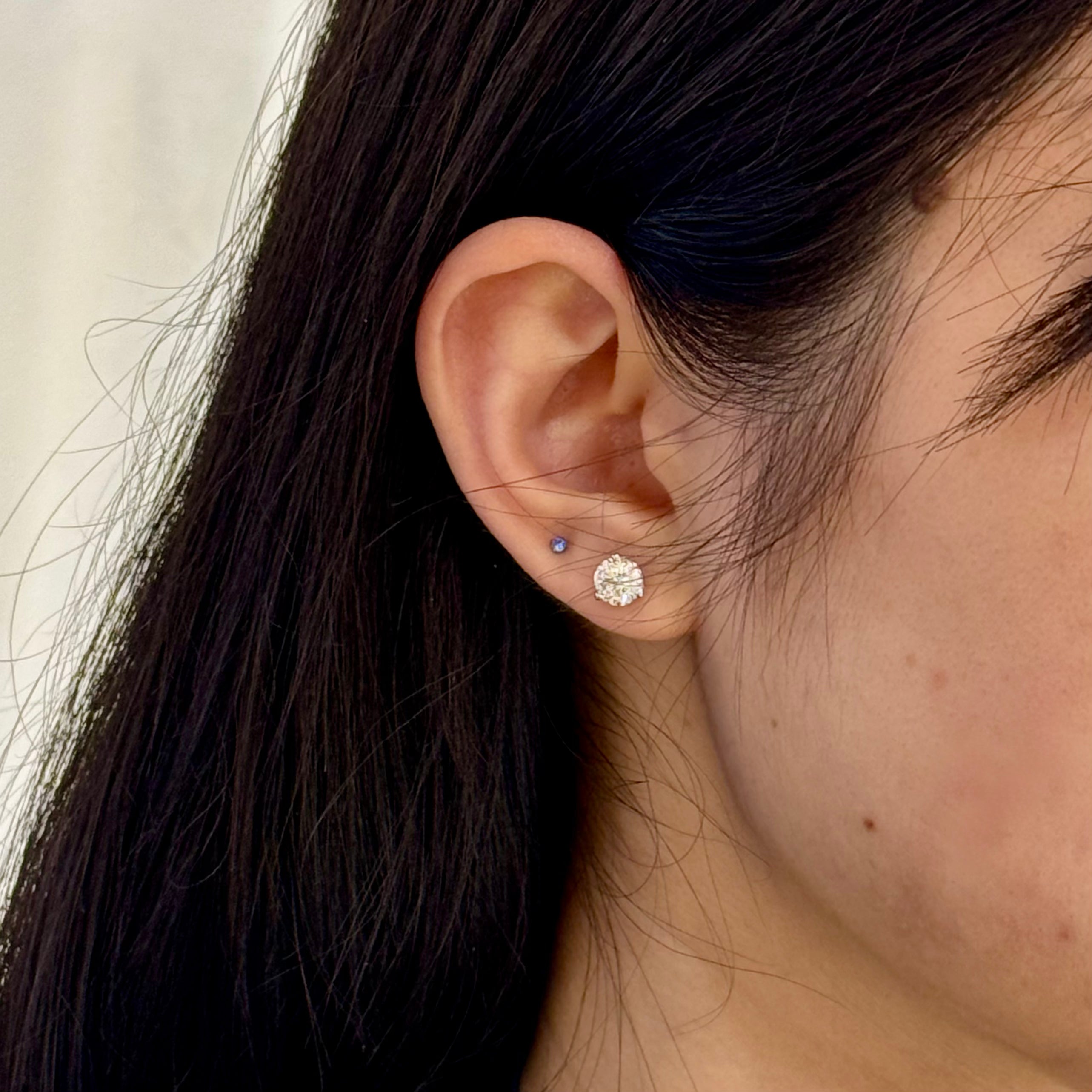 2 Carat Certified Lab-grown Diamond Studs 14K White Gold