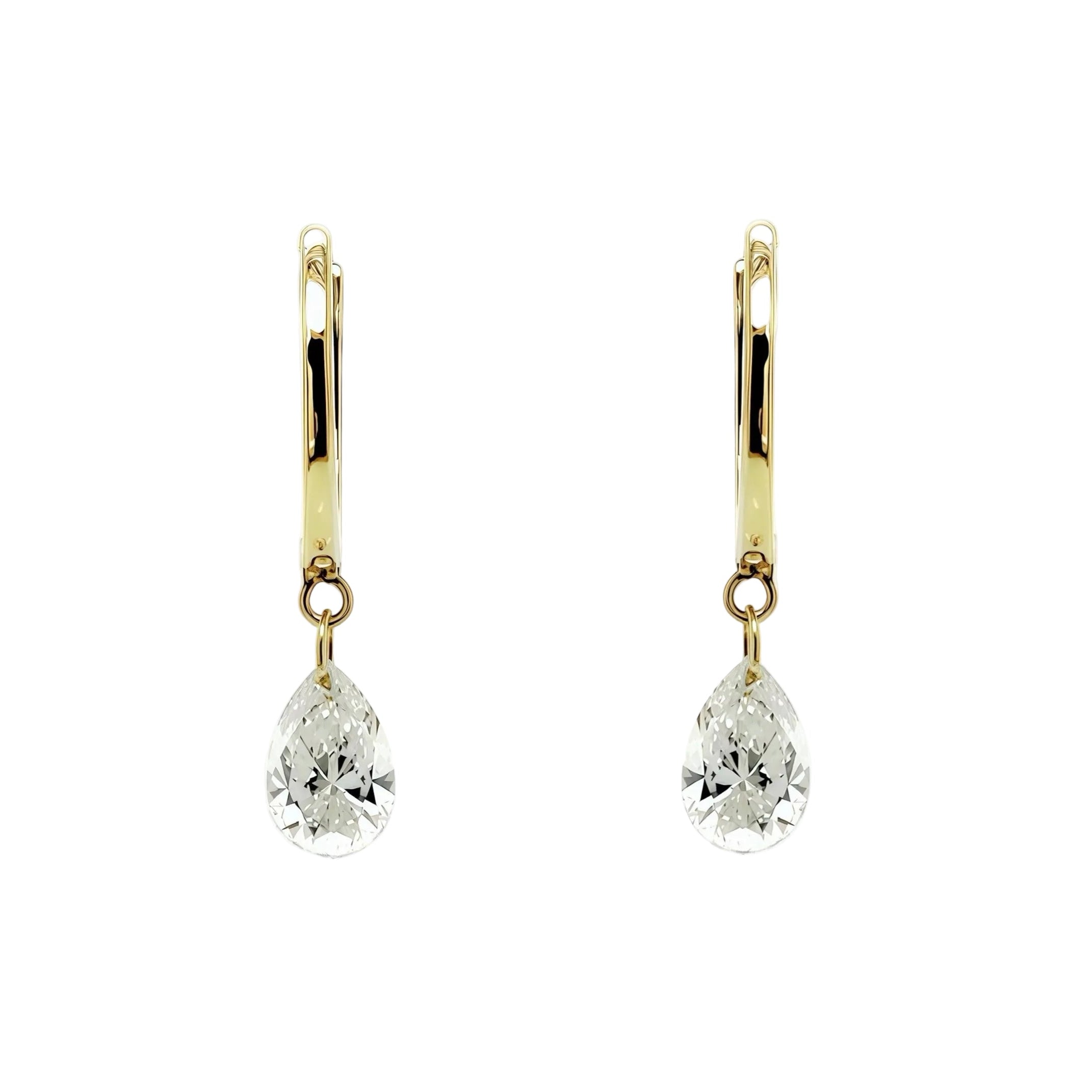Pear Shaped Lab-grown Diamond Hoop Earrings