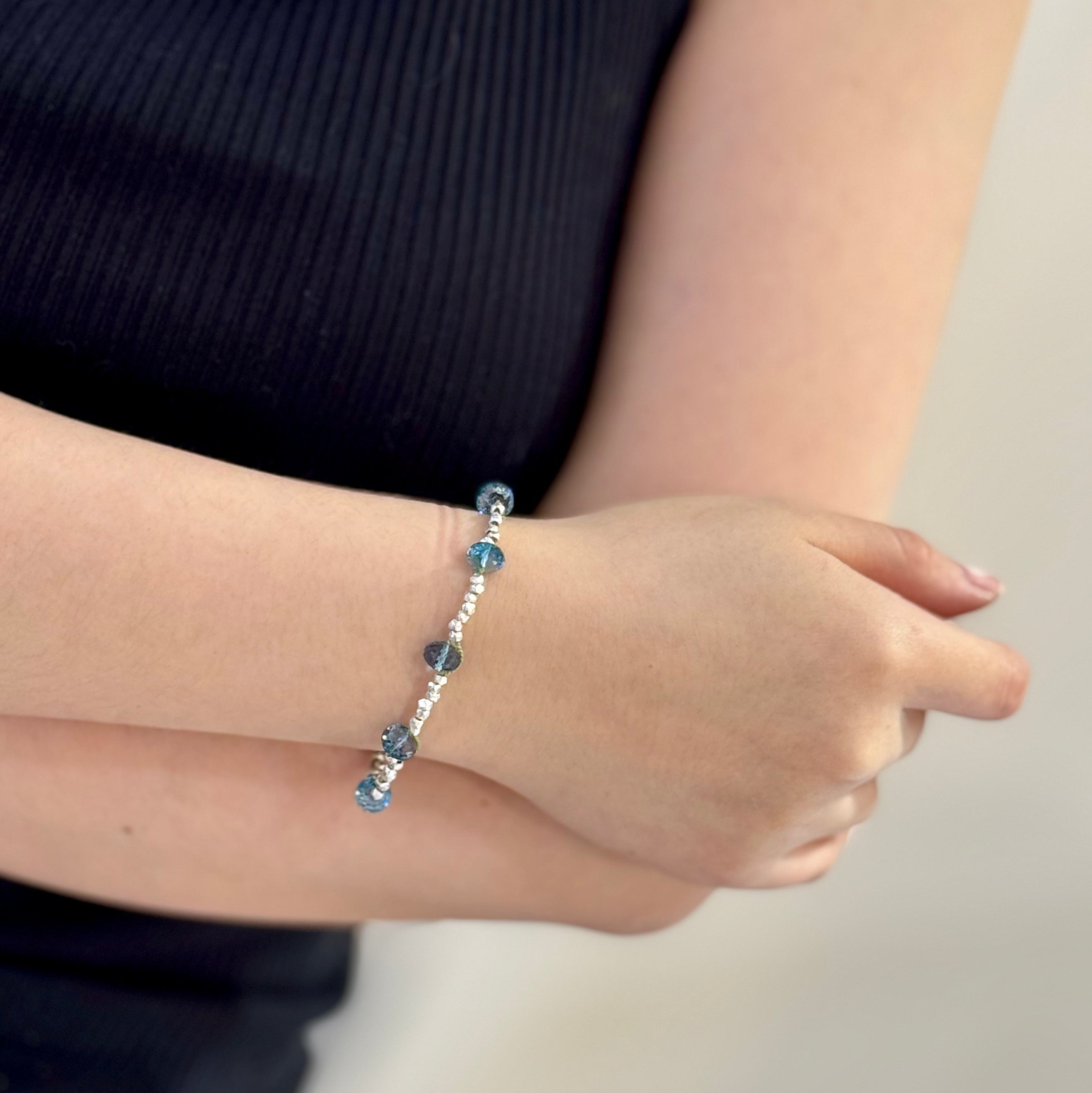 London Blue Topaz Silver Nuggets Bracelet