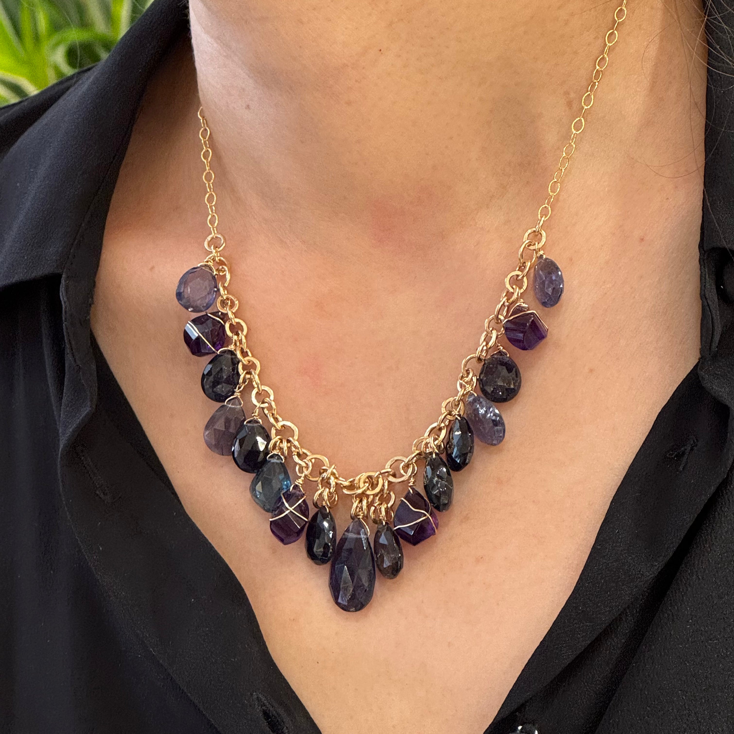 River Thame Necklace in Amethyst or Labrdorite