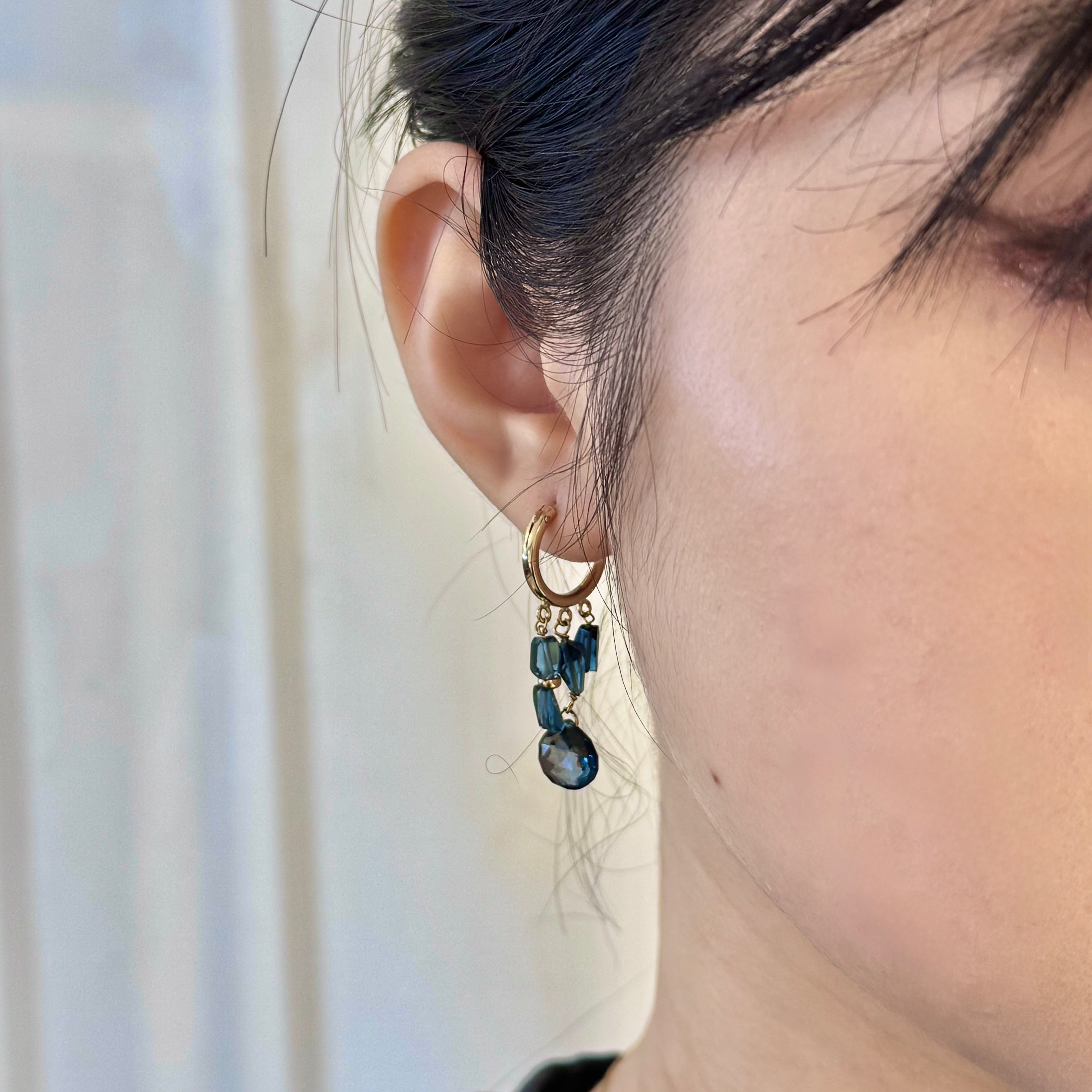 Paula Trio London Blue Hoops Earrings