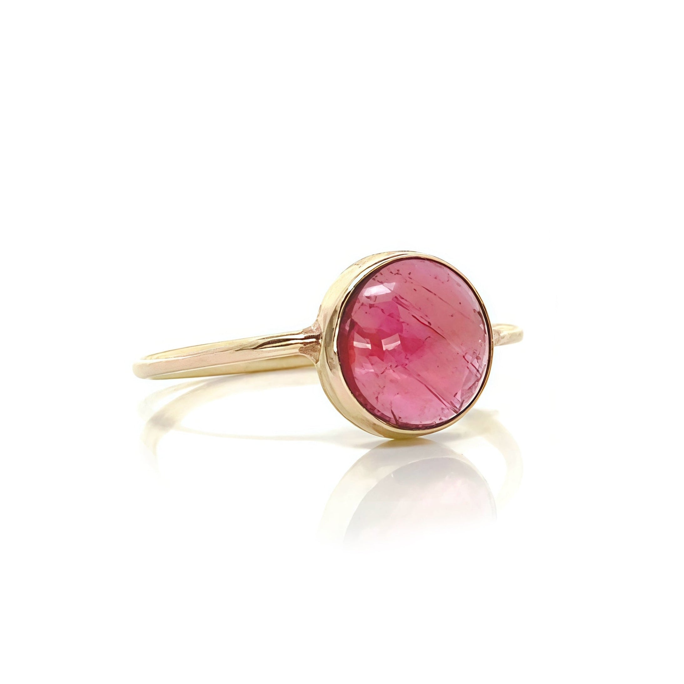 Natural Tourmaline Ring In 14k Gold-filled - Pink or Green
