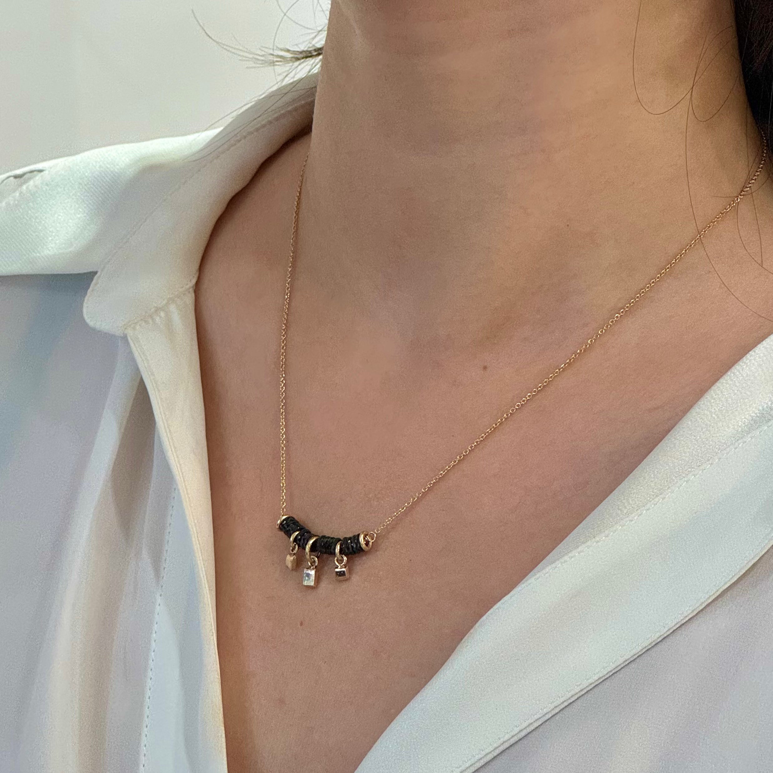 Gemmy Row Dangly Tag Necklace