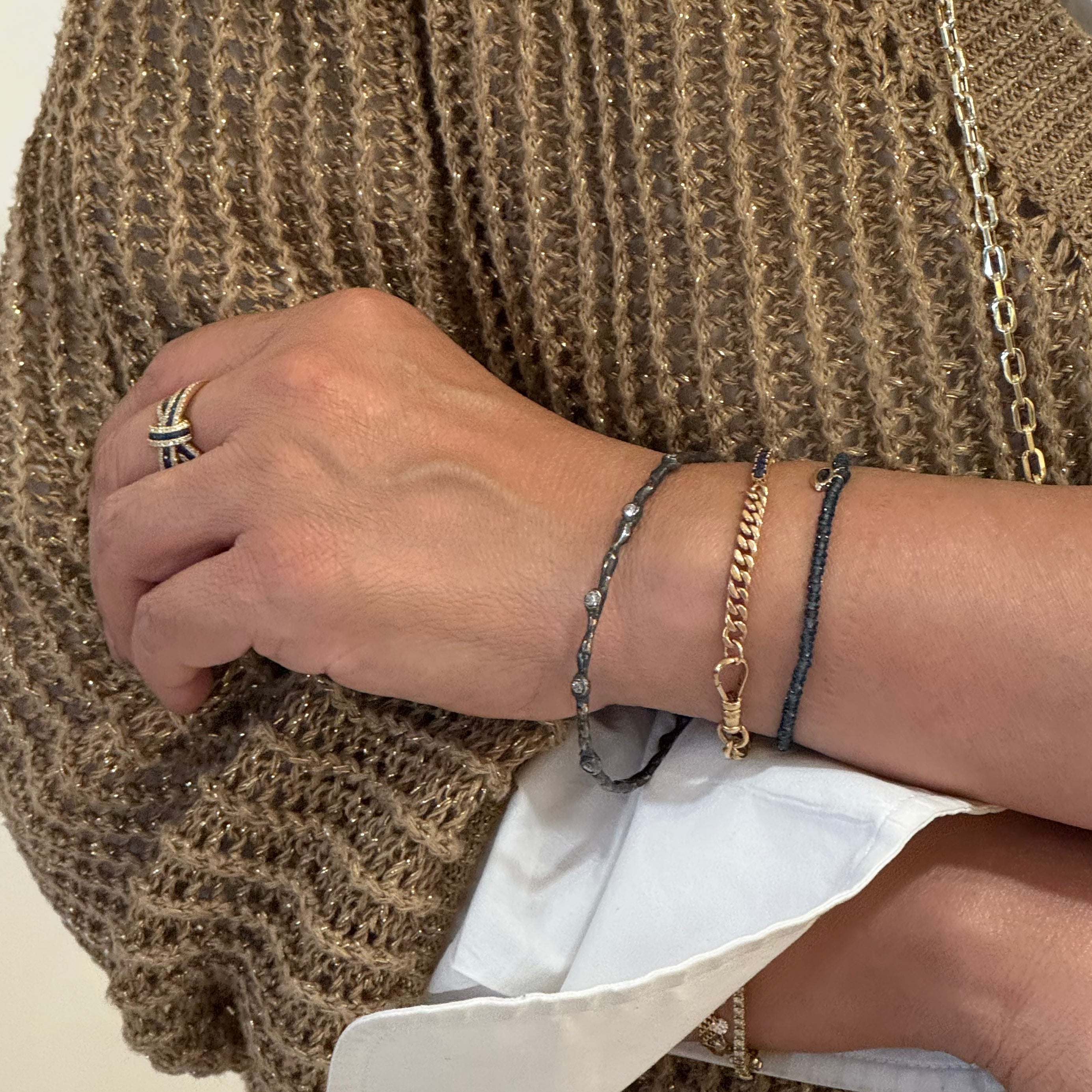 Bamboo Bangle With Lab-grown Diamond