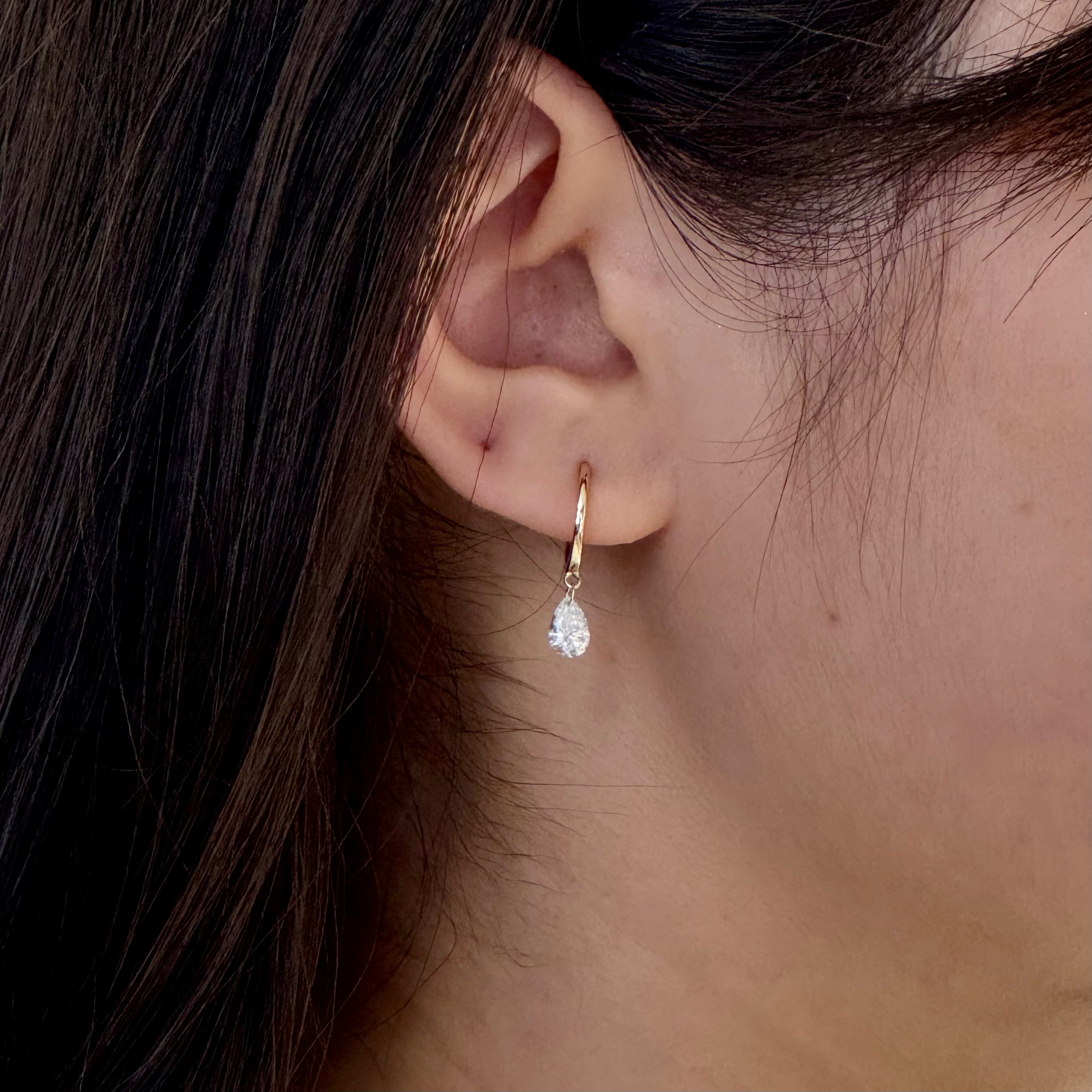 Pear Shaped Lab-grown Diamond Hoop Earrings