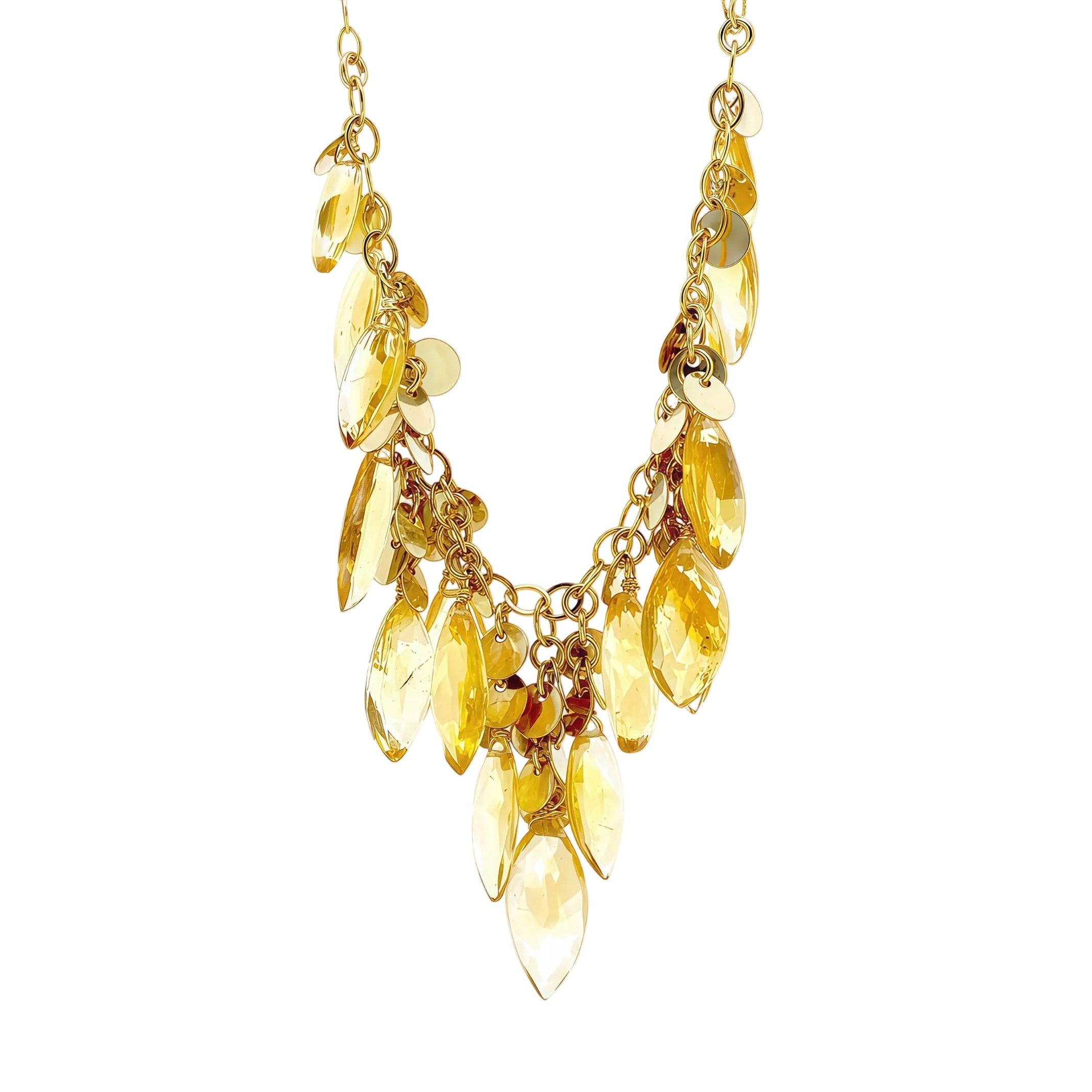 Joelle Citrine Leaf Necklace
