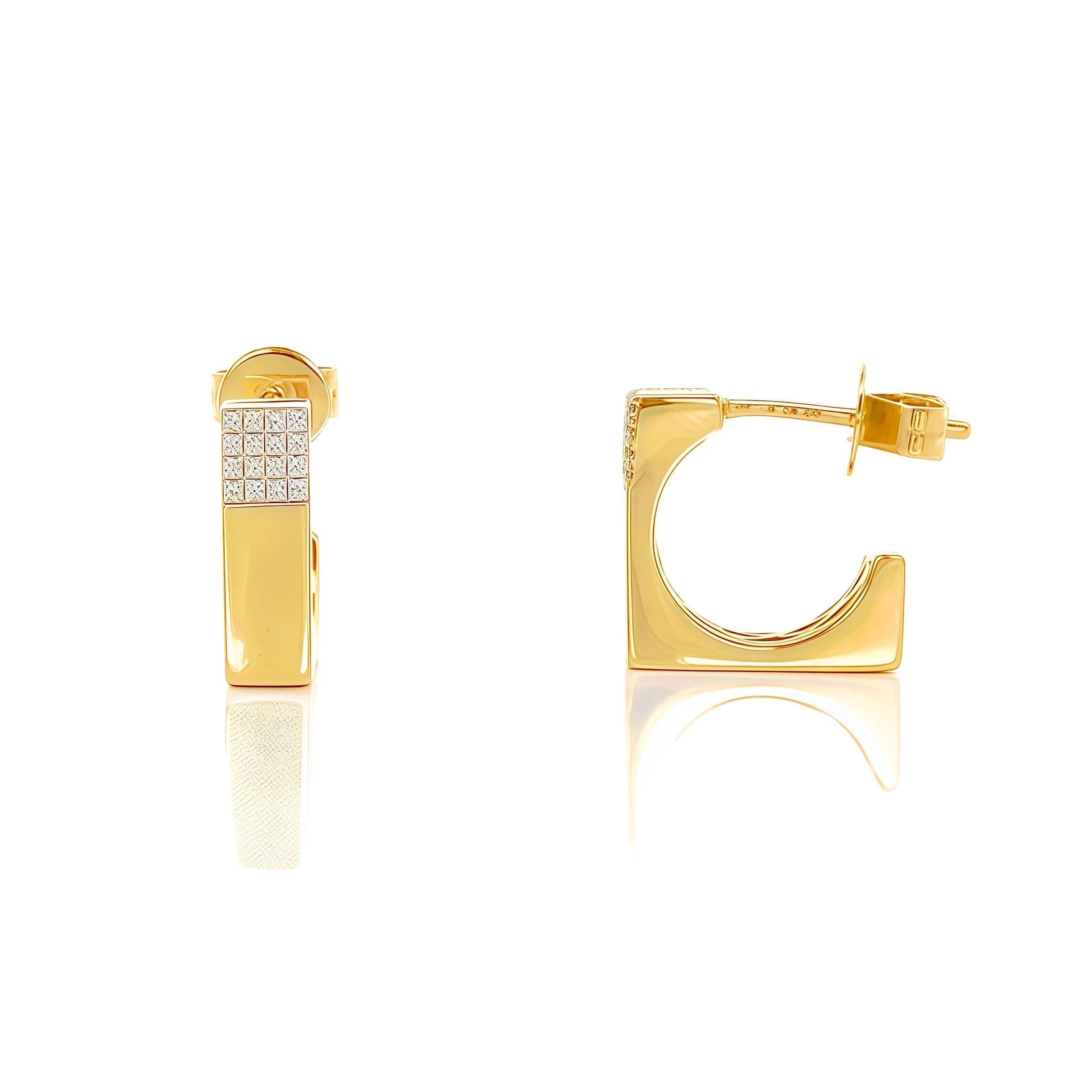 Square Hoops-14k