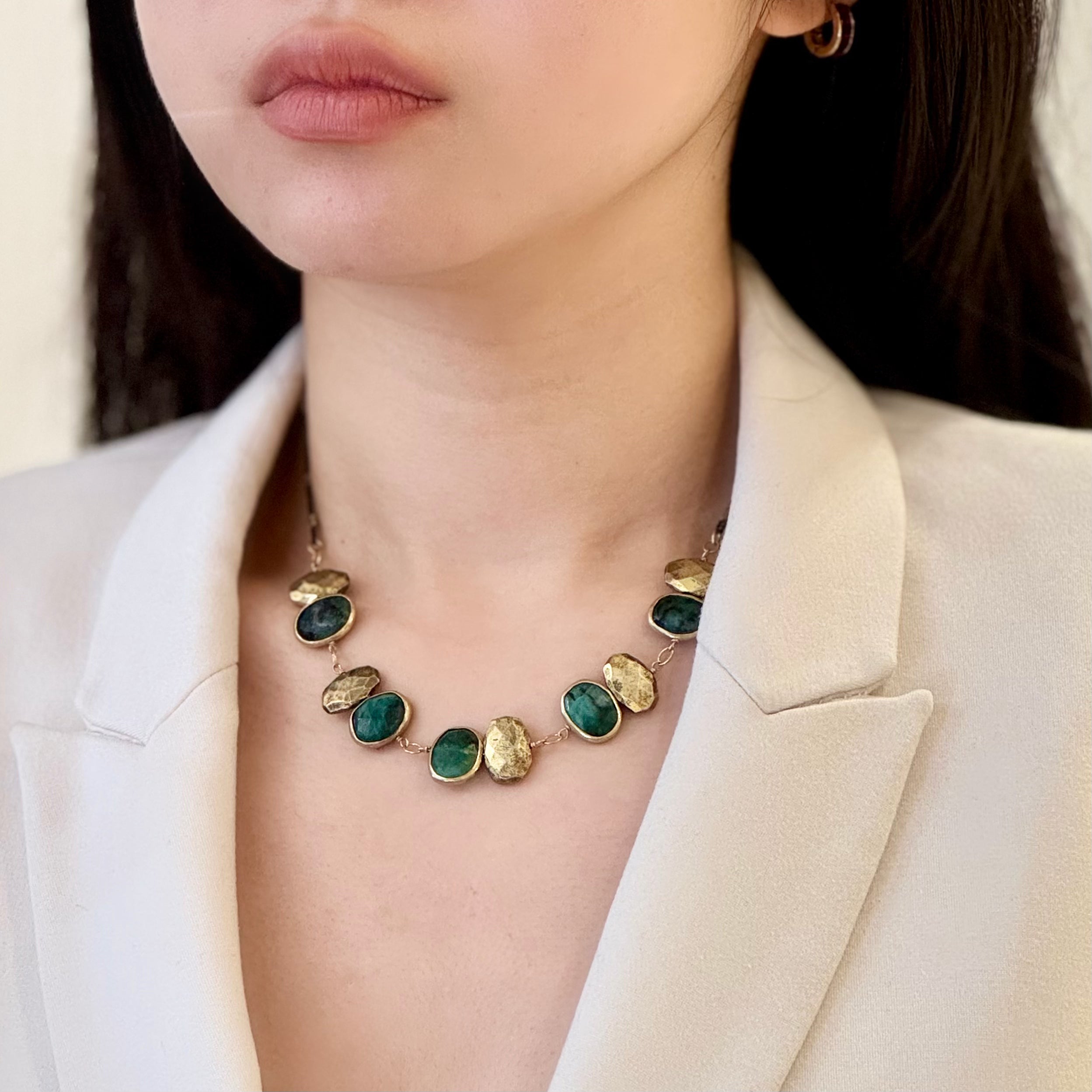 Links of Color Necklace - Emerald