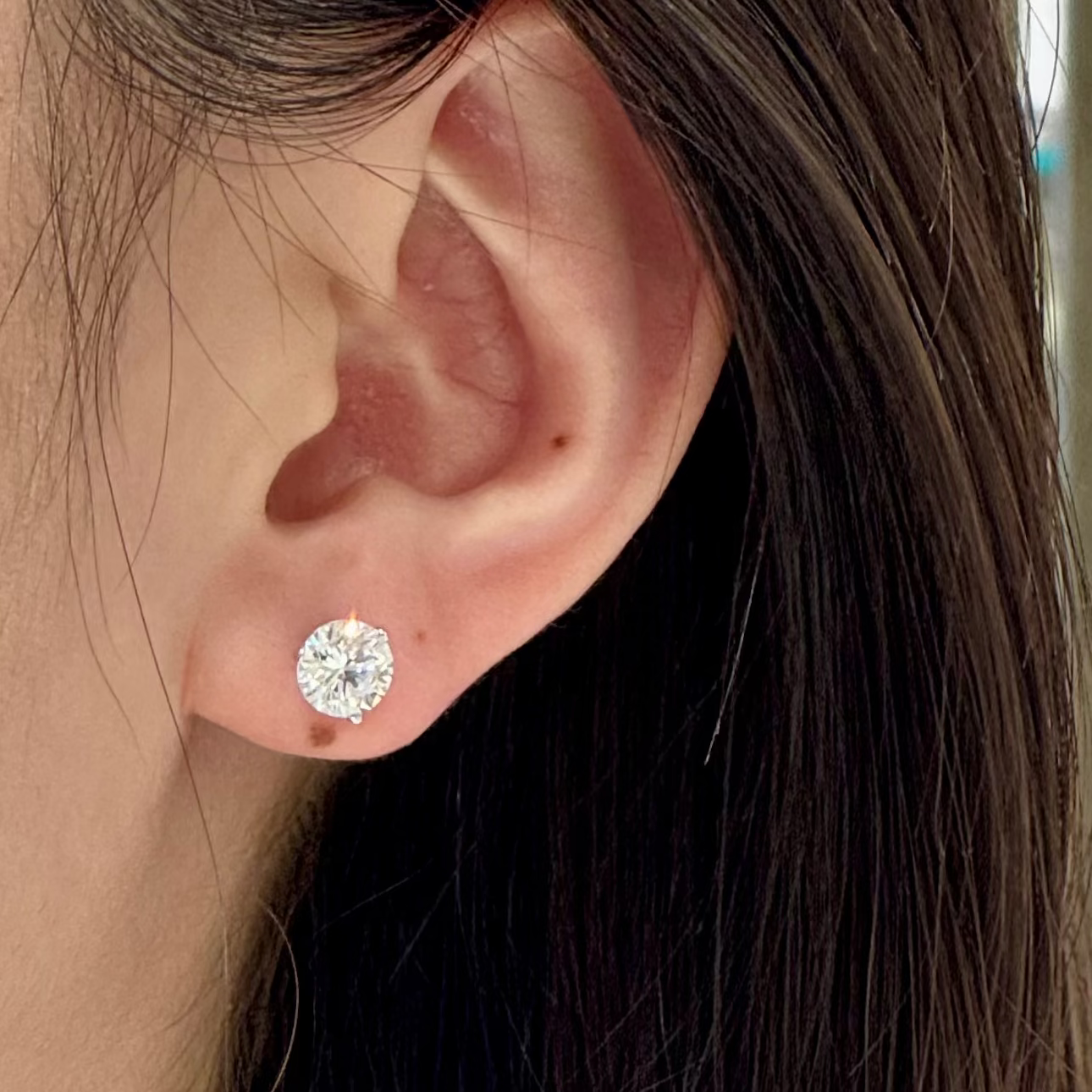 2 Carat Certified Lab-grown Diamond Studs 14K Yellow Gold