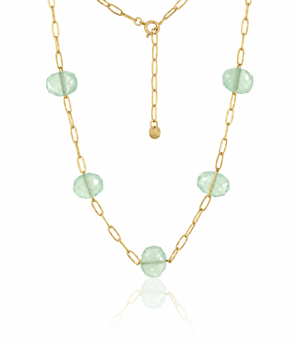 Chalcedony Wired Paperclip Necklace
