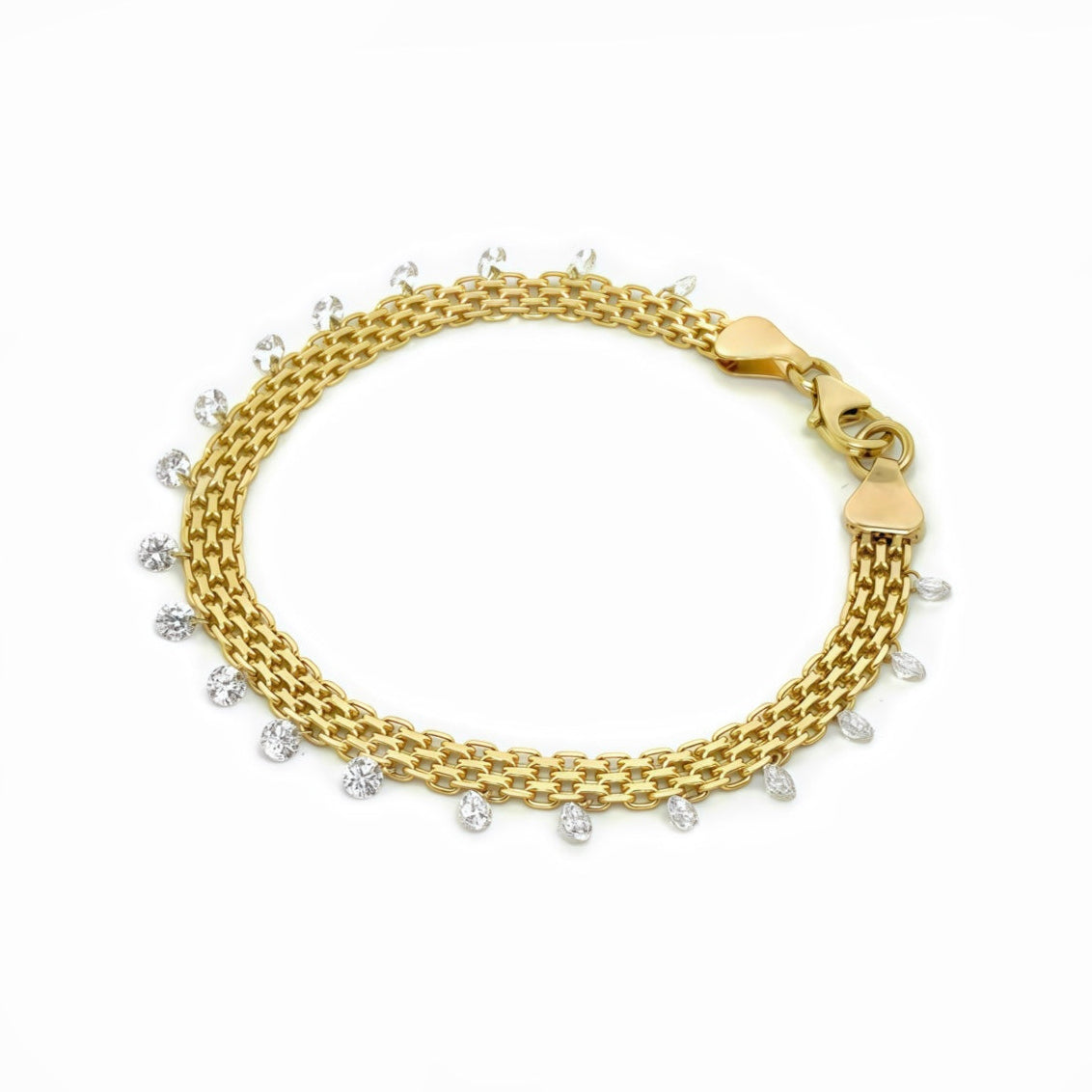 Italian Bismark 14k Bracelet With Lab-grown diamonds