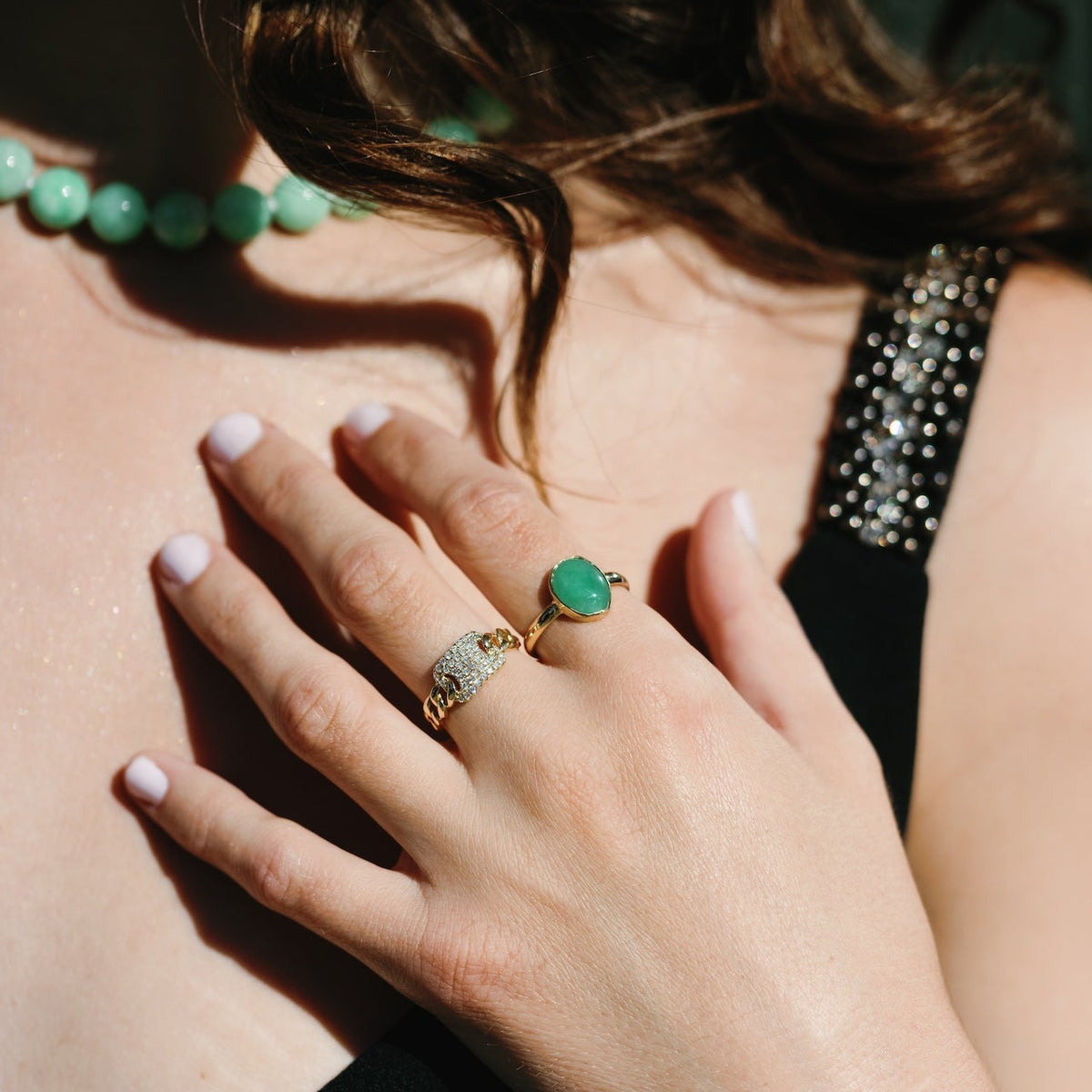 Natural Burmese Jade Ring 14K