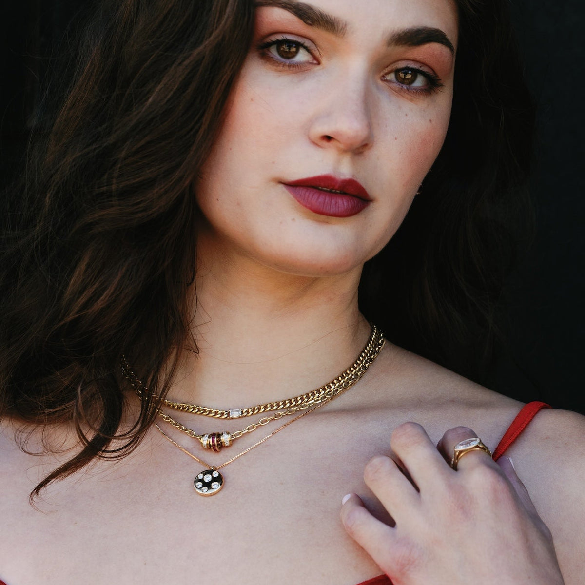 Lab-Grown Diamond Galaxy Pendant Necklace 14K