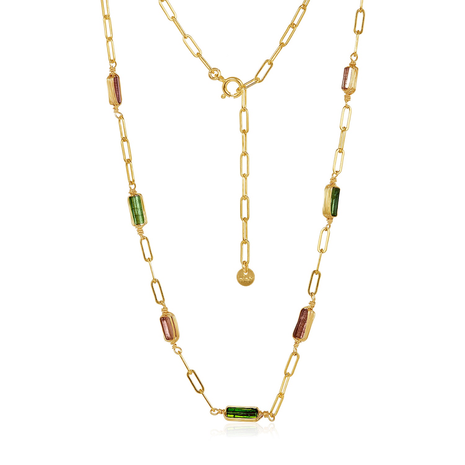Emma Gem Wired Paperclip Necklace