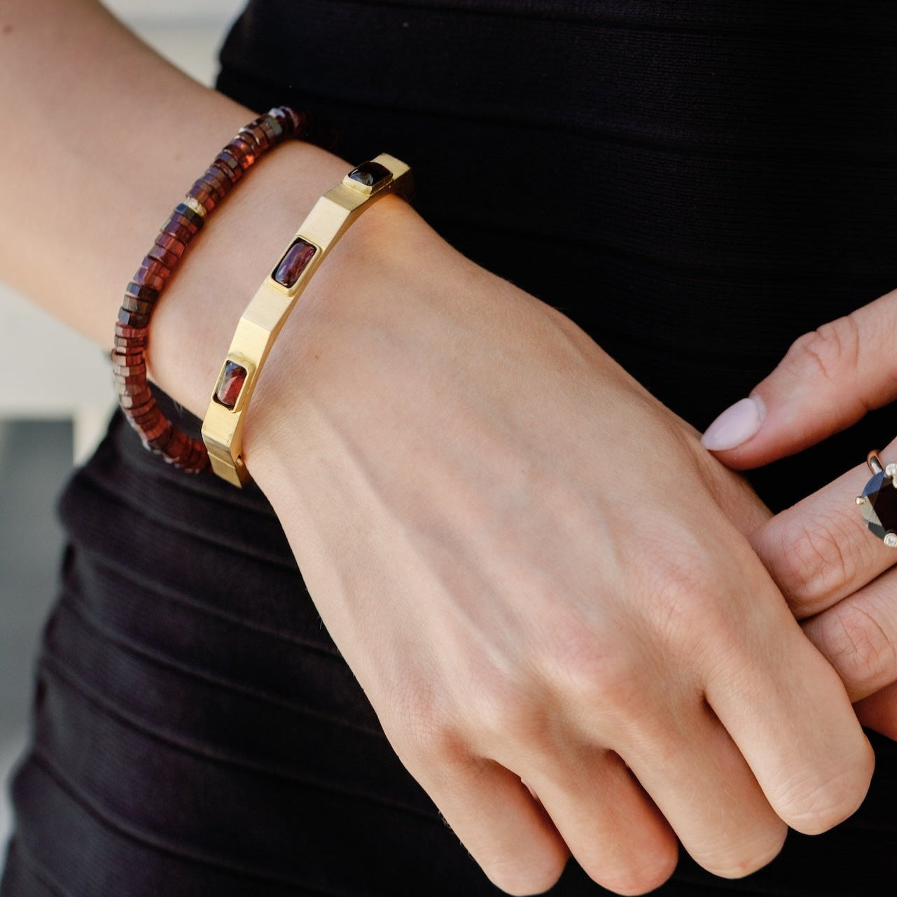 Garnet Row Diamond Bracelet-18K