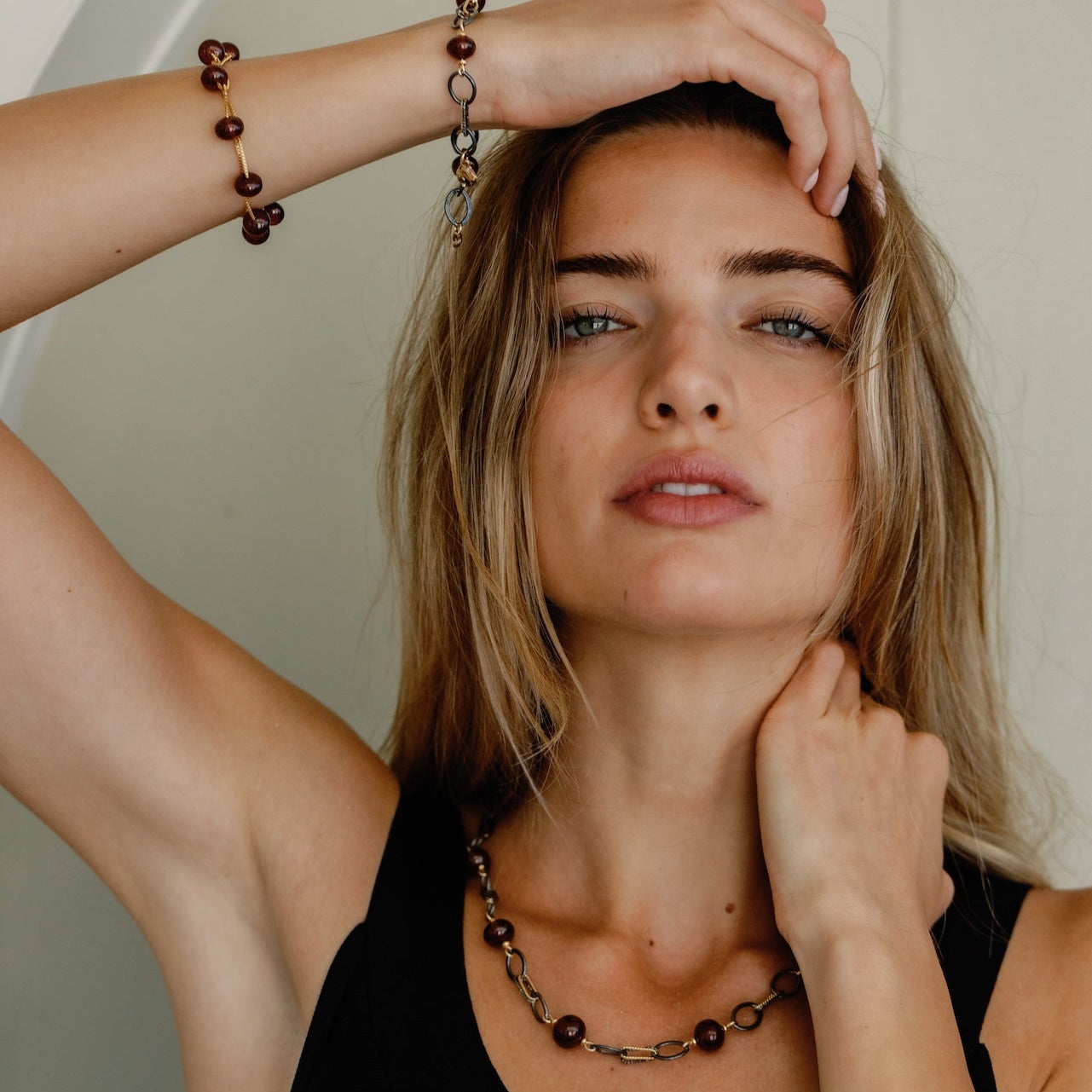 Avery Garnet Bubbly Bracelet