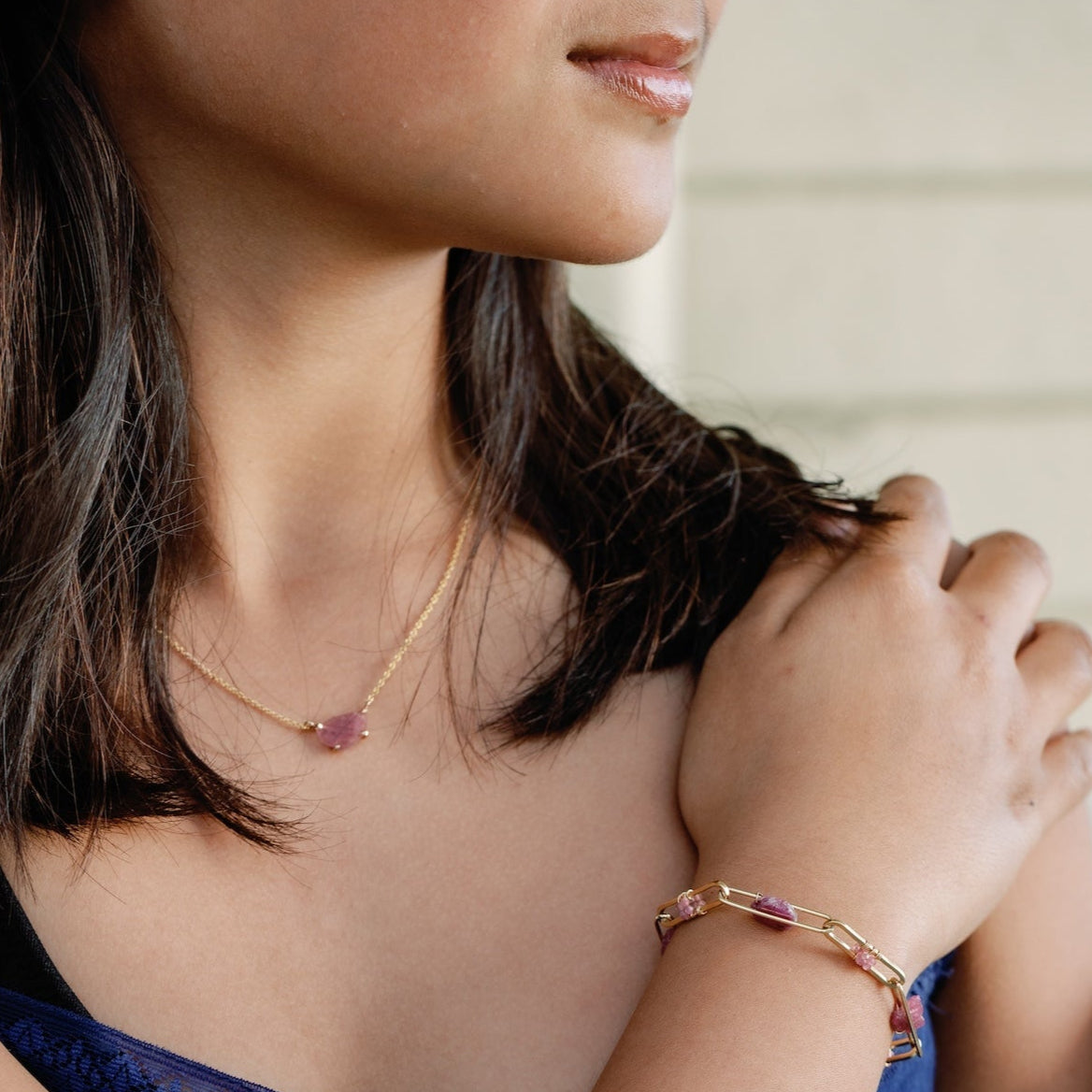 Pink Sapphire Slice Bracelet